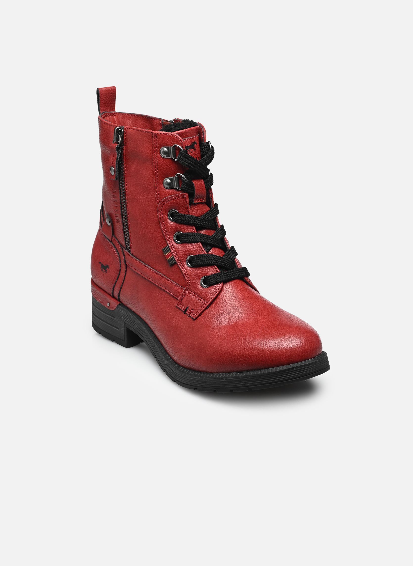 Bottines à lacets 15M0072005 femme rouge Mustang shoes Bottines à lacets 15M0072005 femme rouge Red