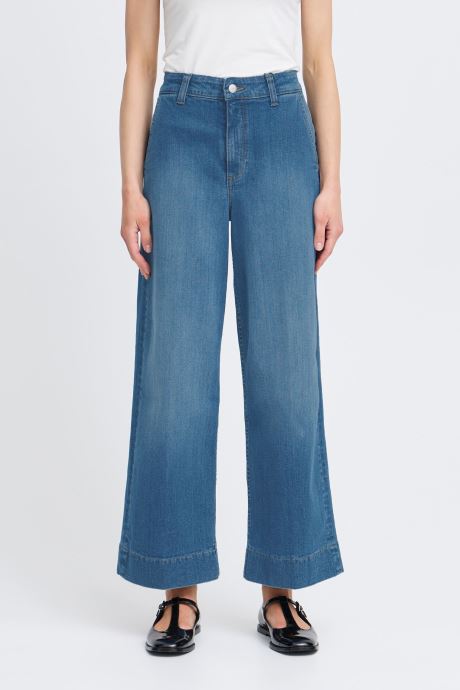 B-Young Wijde jeans / Flared Jeans BYKOMMA CROPPED JEANS dames blauw