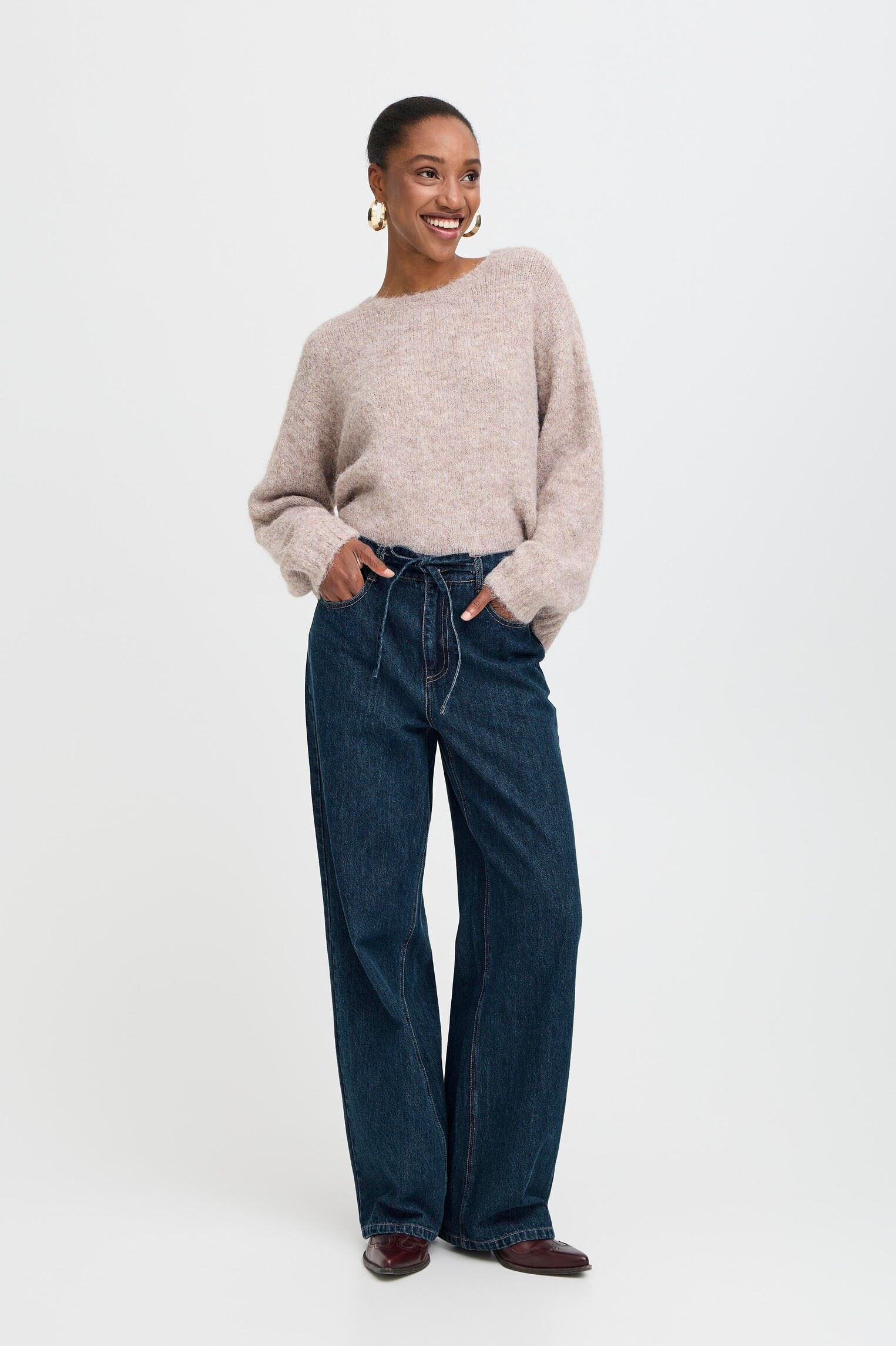 Jeans larghi BYLUKAN JEANS - donna blu B-Young Jeans larghi BYLUKAN JEANS - donna blu DARK BLUE DENIM