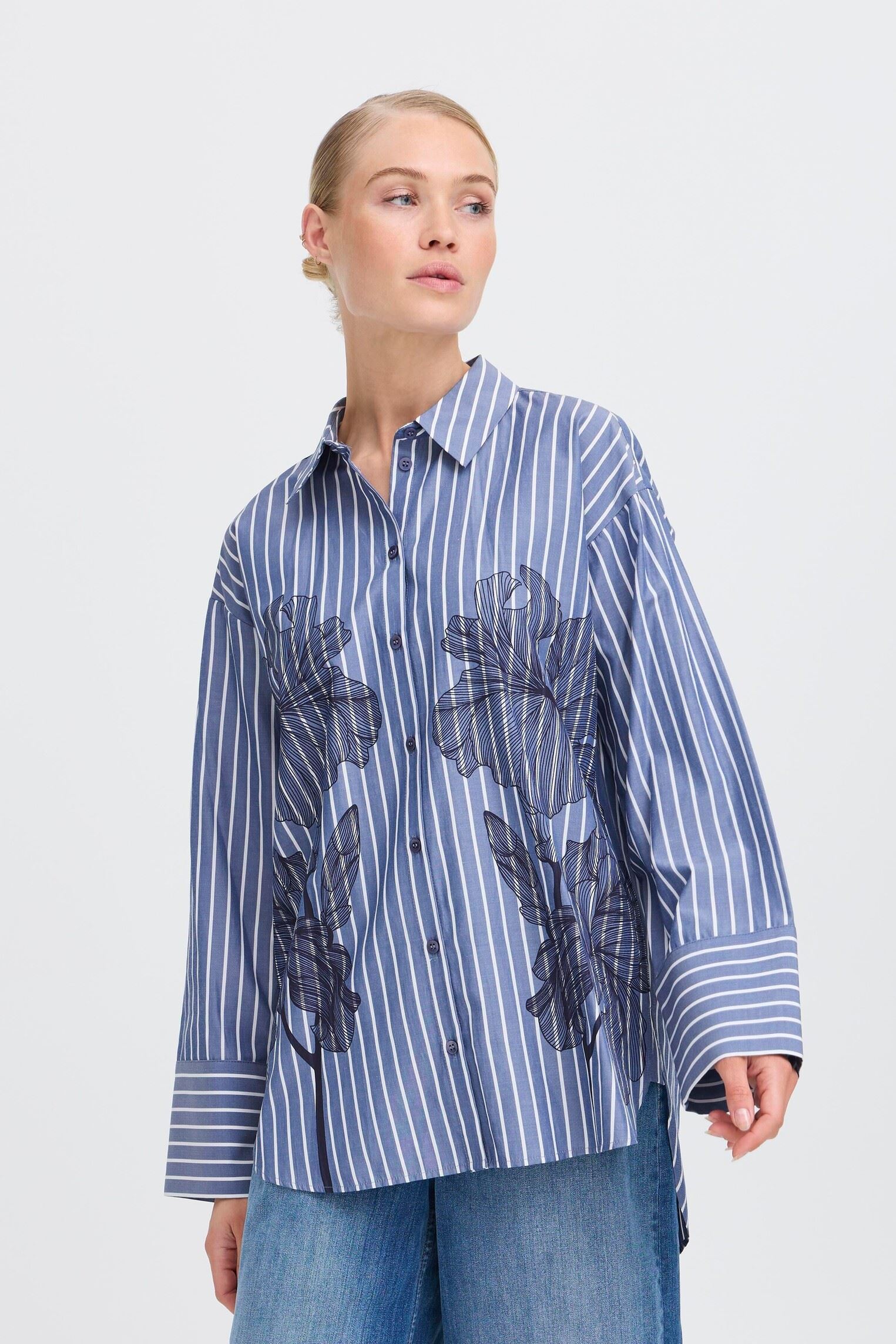 Camicie a maniche lunghe BYFIRAS FLOWER SHIRT - donna blu B-Young Camicie a maniche lunghe BYFIRAS FLOWER SHIRT - donna blu BLUE QUARTZ MIX