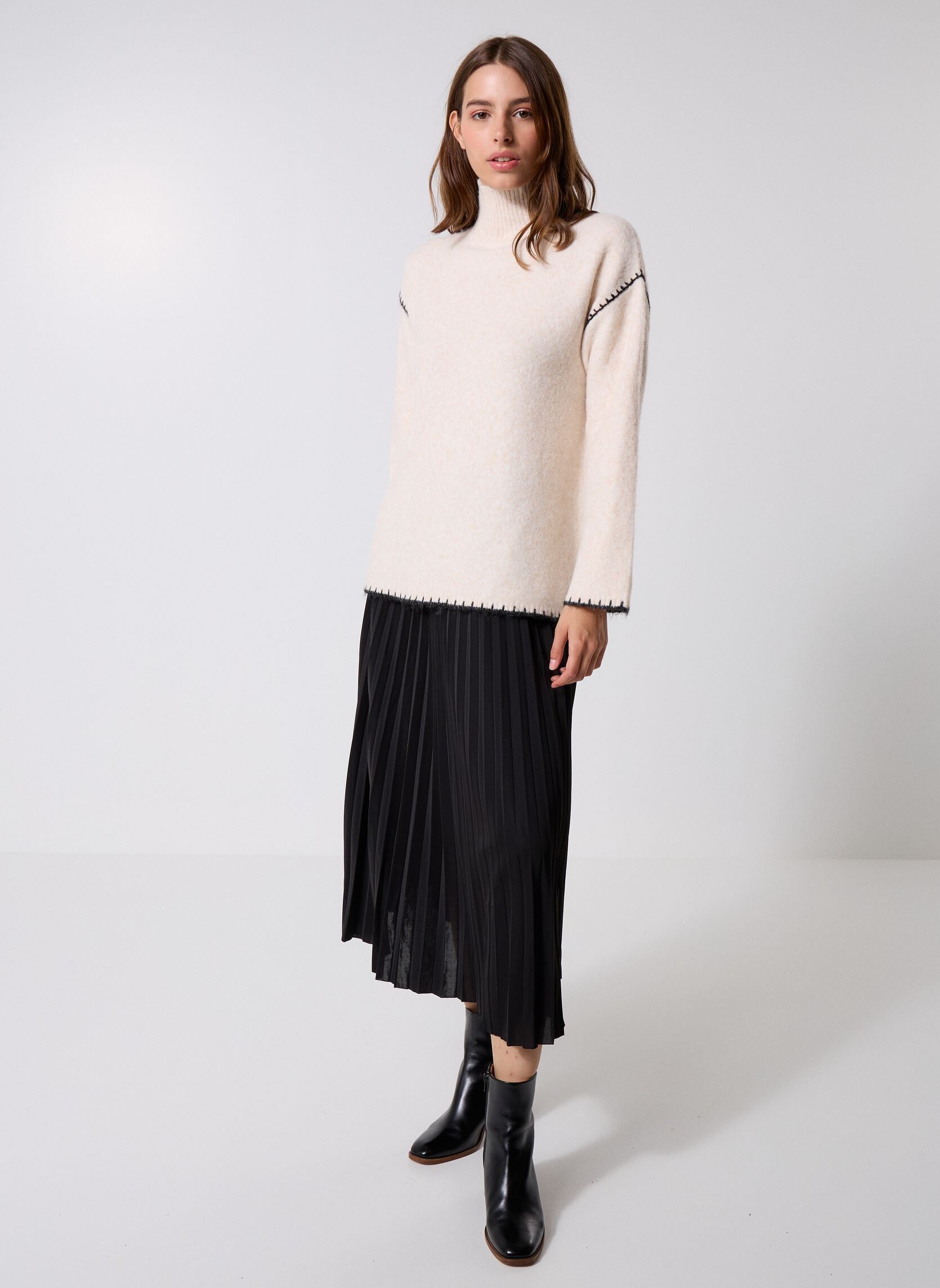 Pulls BYOMEA ROLLNECK JUMPER- femme beige B-Young Pulls BYOMEA ROLLNECK JUMPER- femme beige BIRCH MELANGE