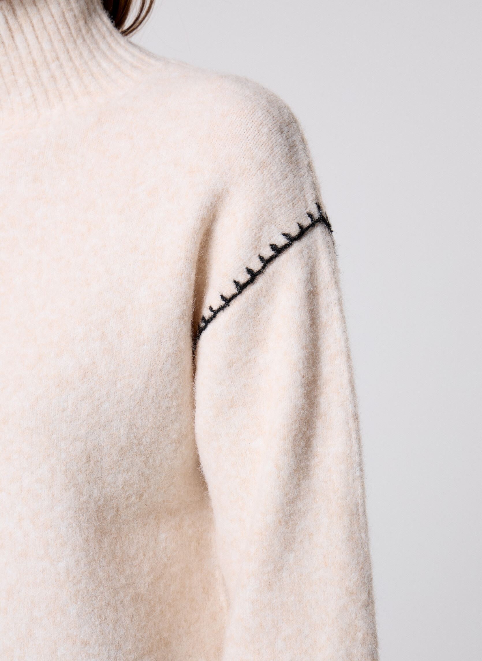 Pulls BYOMEA ROLLNECK JUMPER- femme beige B-Young Pulls BYOMEA ROLLNECK JUMPER- femme beige BIRCH MELANGE
