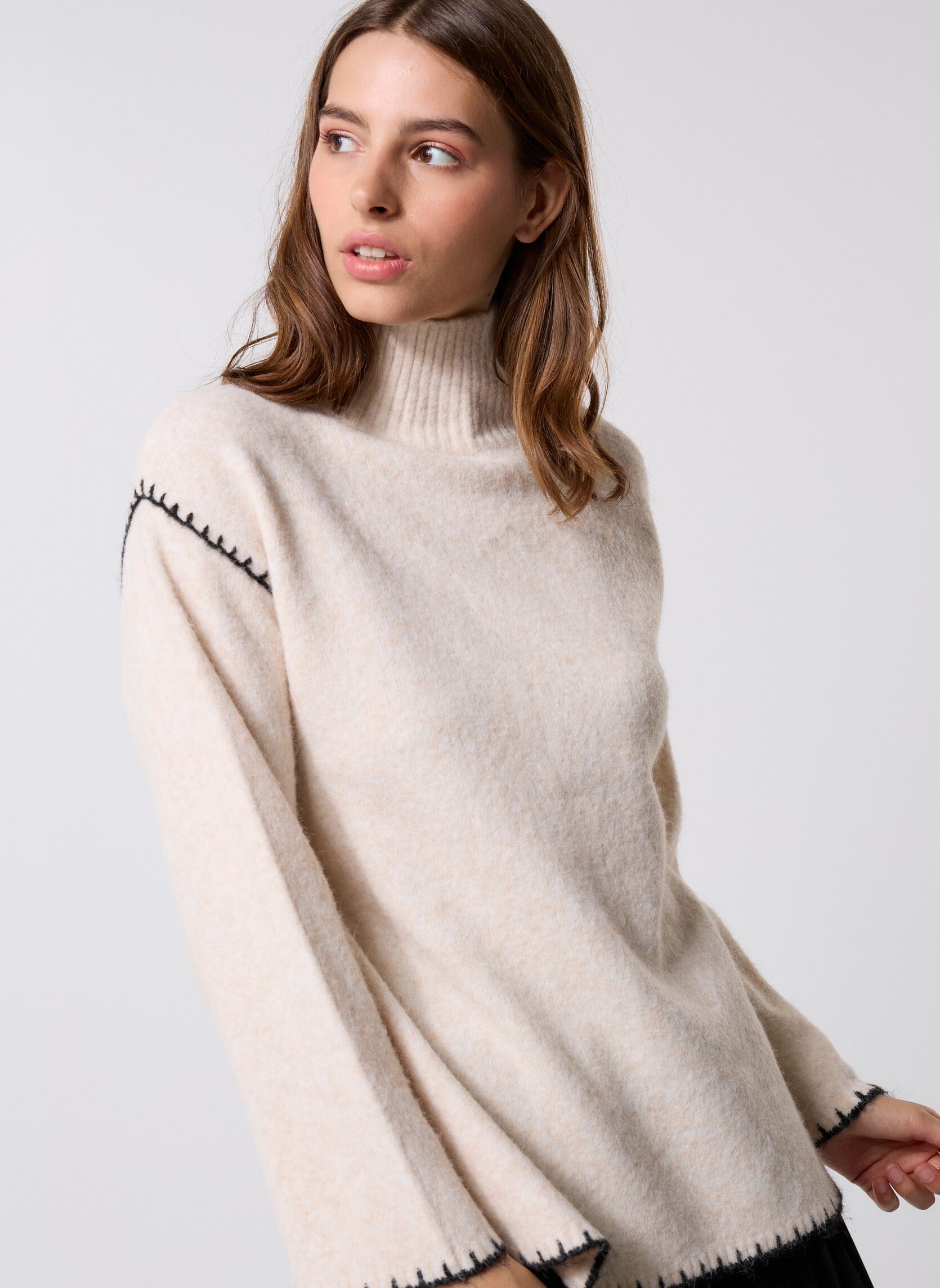 Pulls BYOMEA ROLLNECK JUMPER- femme beige B-Young Pulls BYOMEA ROLLNECK JUMPER- femme beige BIRCH MELANGE