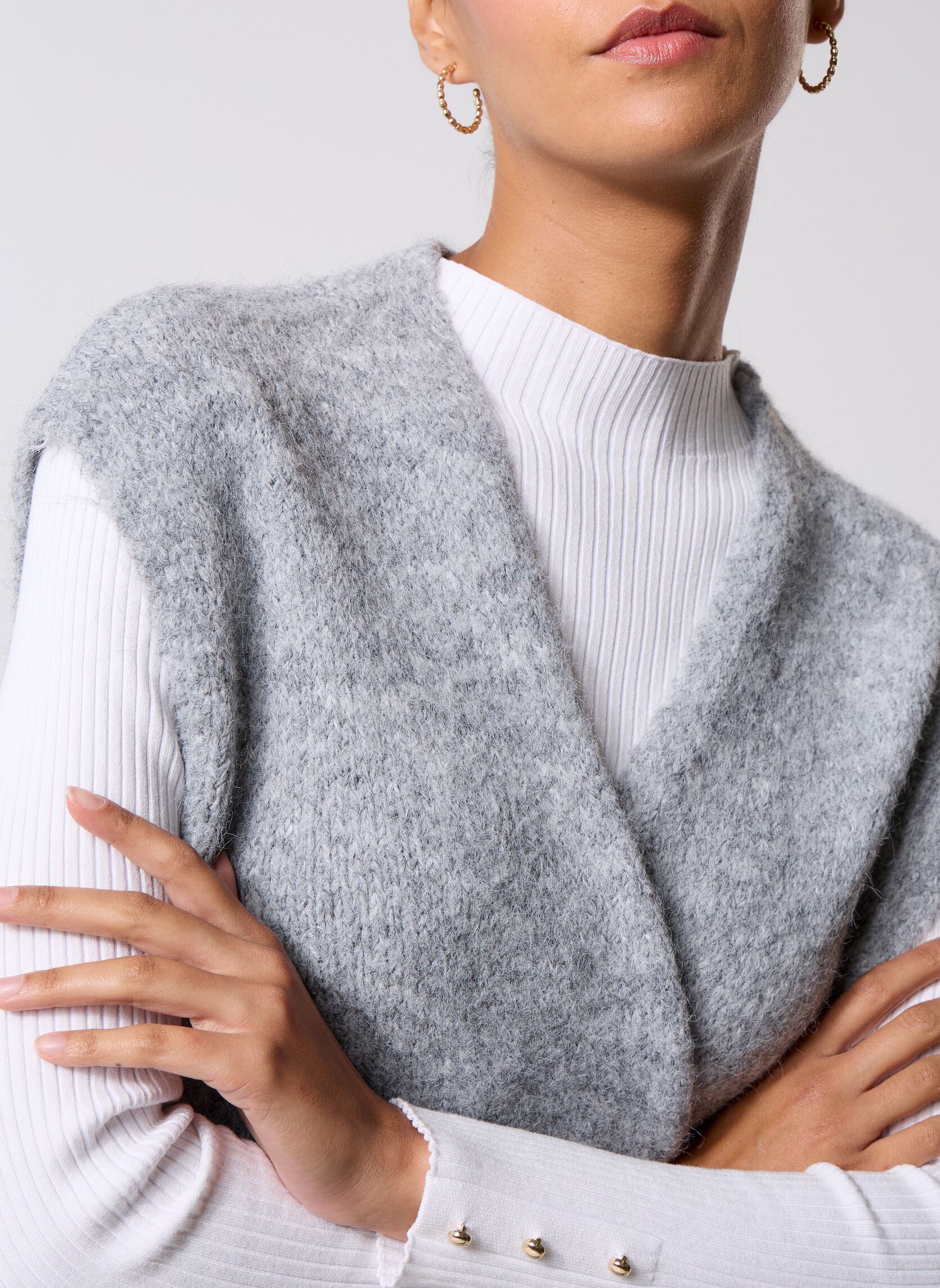 Strickjacken und Westen BYMILLERS VEST - damen grau B-Young Strickjacken und Westen BYMILLERS VEST - damen grau Mid Grey Melange