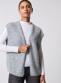 Strickjacken und Westen BYMILLERS VEST - damen grau B-Young Strickjacken und Westen BYMILLERS VEST - damen grau Mid Grey Melange