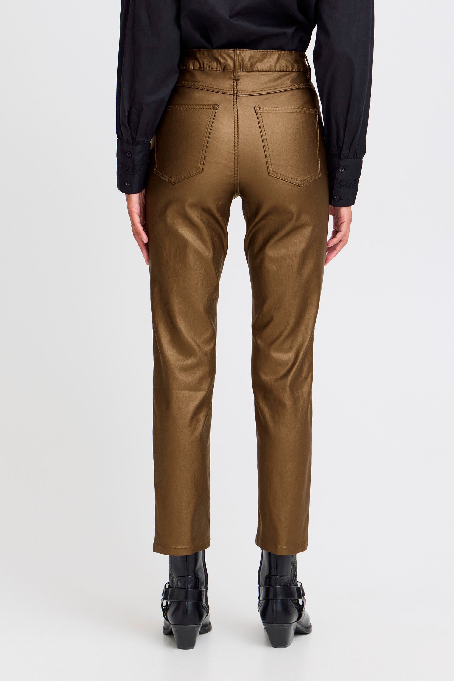 Pantalons droit BYKIKO PANTS femme or et bronze B-Young Pantalons droit BYKIKO PANTS femme or et bronze Metal Walnut