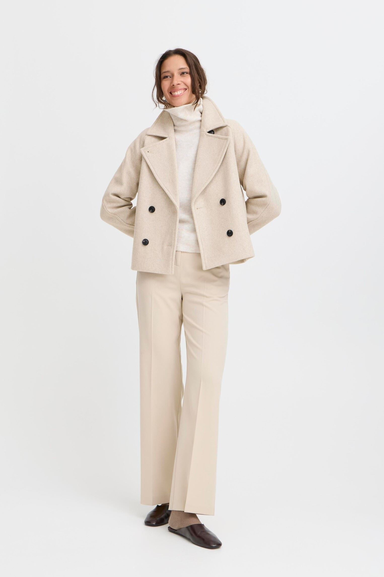Manteaux BYCILIA SH JACKET - femme beige B-Young Manteaux BYCILIA SH JACKET - femme beige Humus Melange