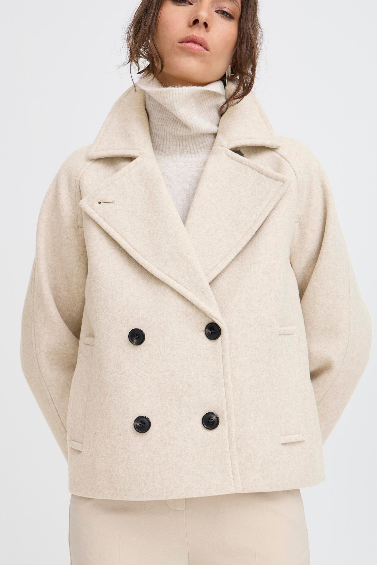 Manteaux BYCILIA SH JACKET - femme beige B-Young Manteaux BYCILIA SH JACKET - femme beige Humus Melange