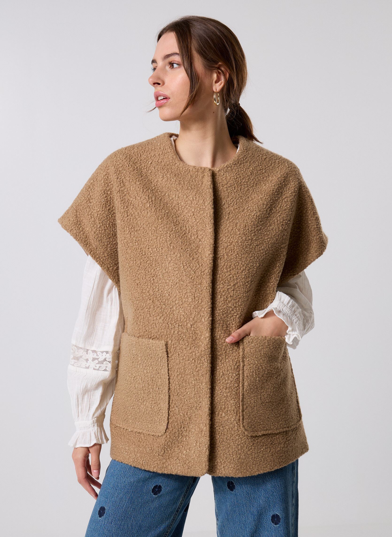 Vestes sans manches BYASKARA COATIGAN - femme beige B-Young Vestes sans manches BYASKARA COATIGAN - femme beige Tiger'S Eye