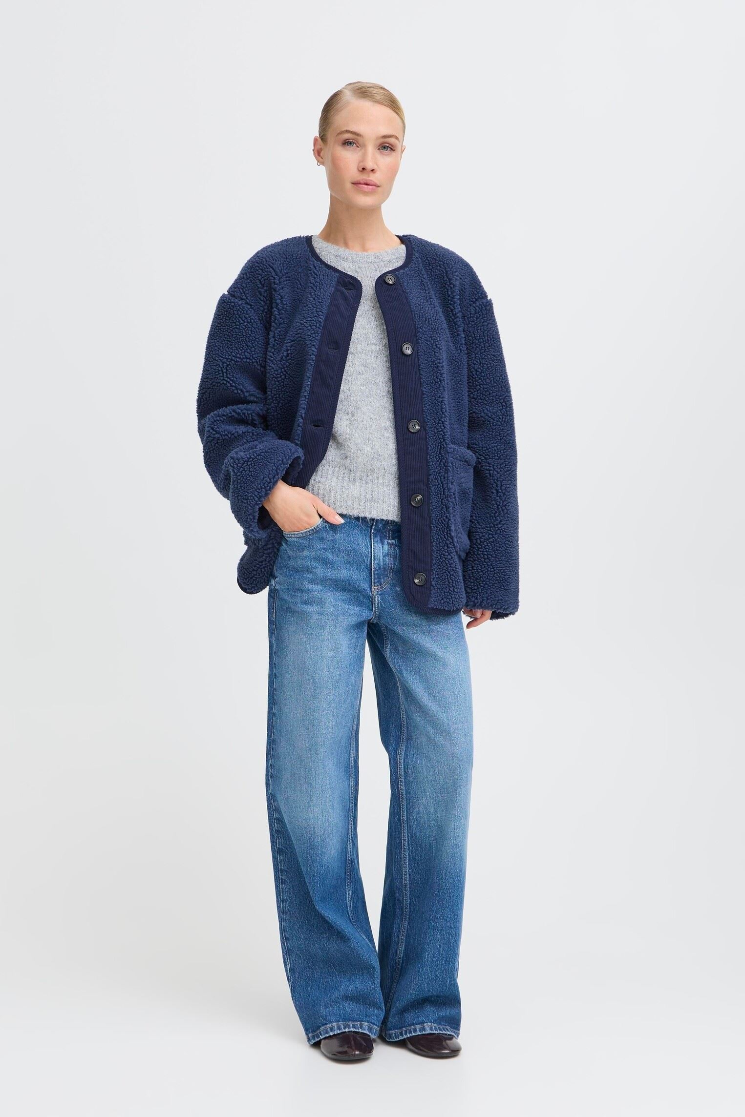 Manteaux BYCOTTY JACKET 2 - femme bleu B-Young Manteaux BYCOTTY JACKET 2 - femme bleu Dark Denim Mix