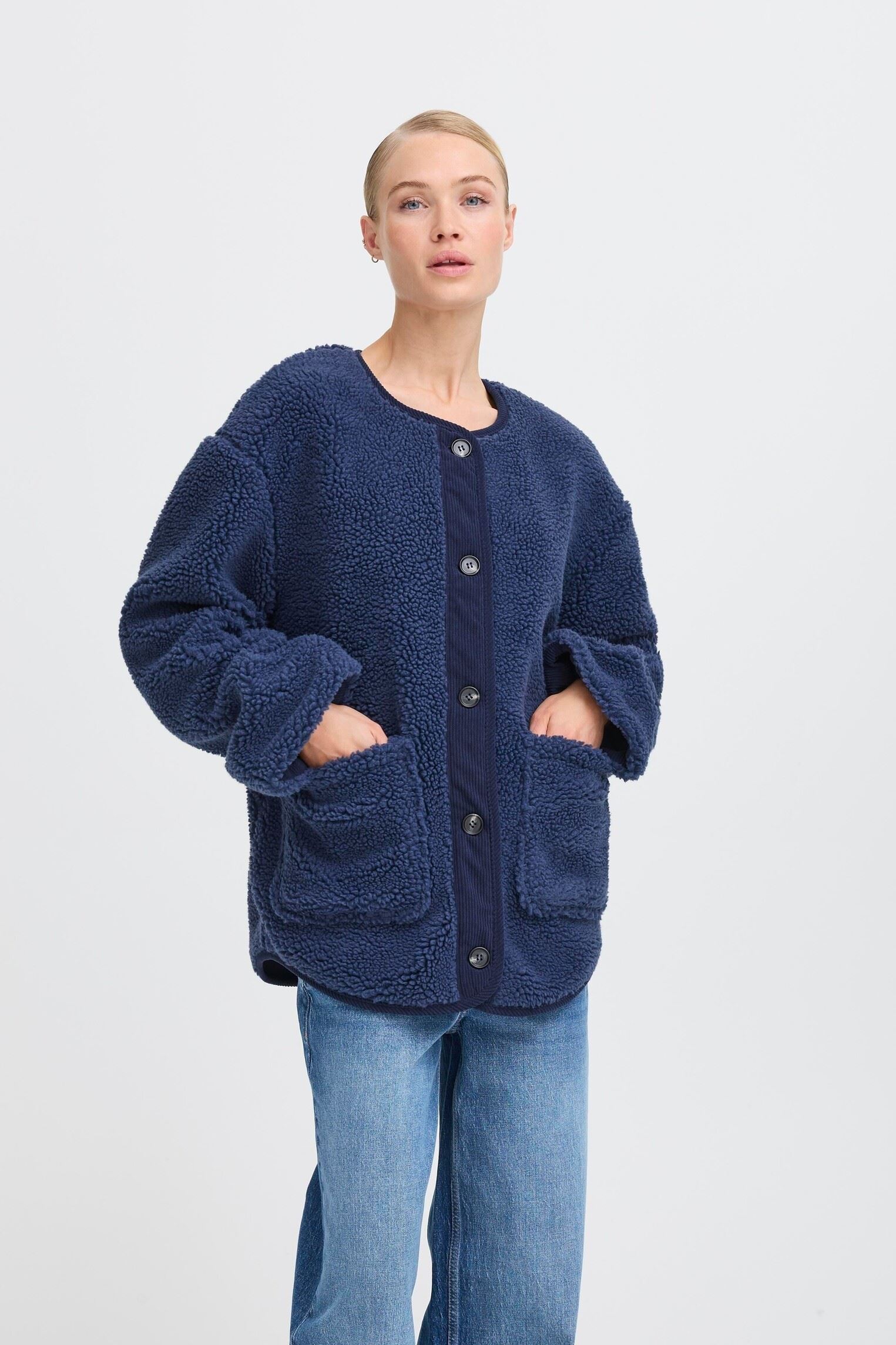 Manteaux BYCOTTY JACKET 2 - femme bleu B-Young Manteaux BYCOTTY JACKET 2 - femme bleu Dark Denim Mix