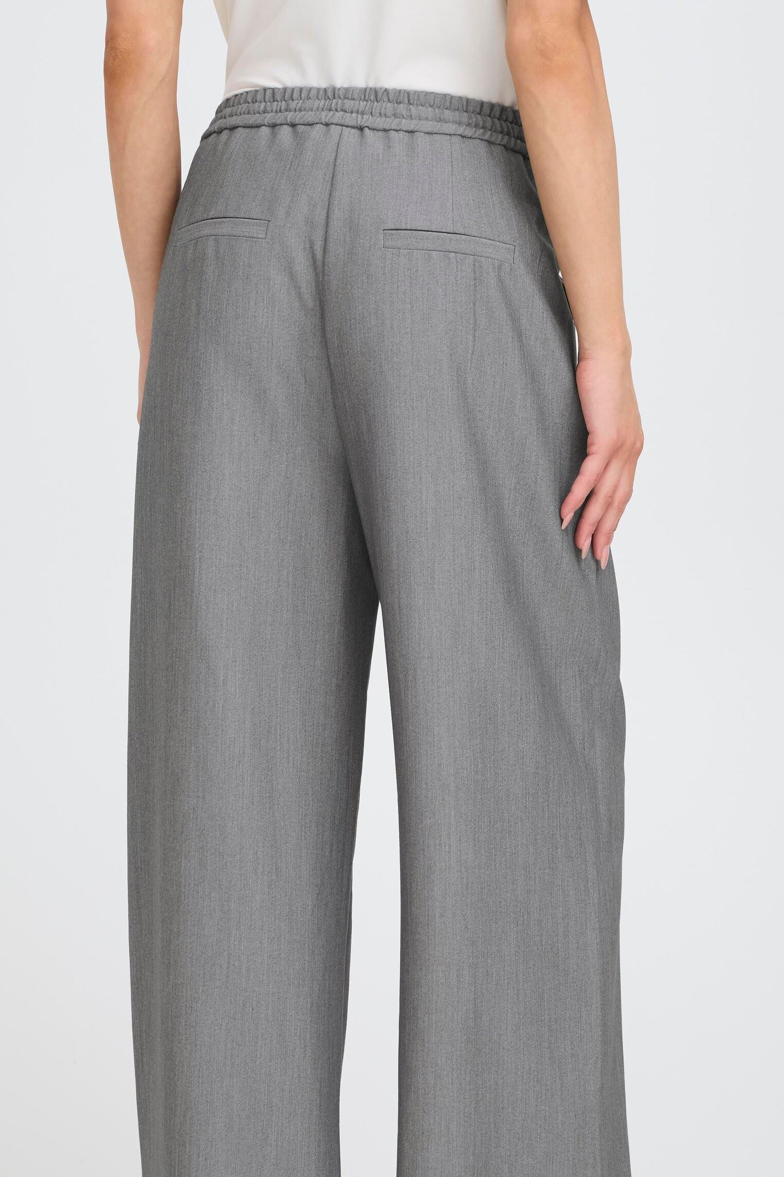 Wijde broeken BYDANTA JOGGER PANTS 4 - dames grijs B-Young Wijde broeken BYDANTA JOGGER PANTS 4 - dames grijs Grey Melange