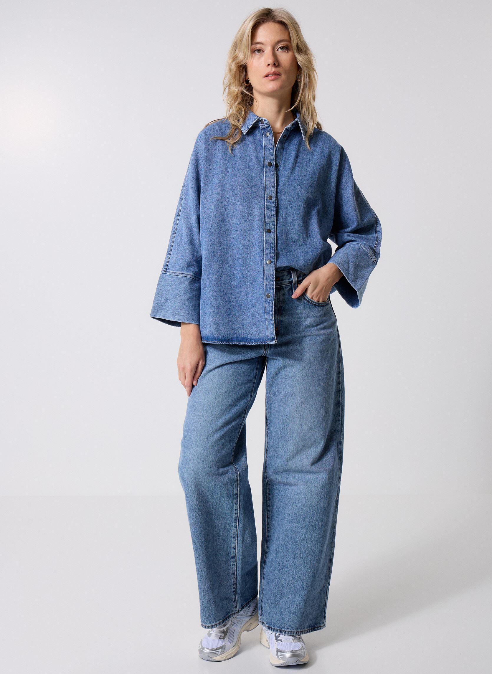 Langarm-Hemden BYKAPUCA DENIM SHIRT - damen blau B-Young Langarm-Hemden BYKAPUCA DENIM SHIRT - damen blau Mid Blue Denim