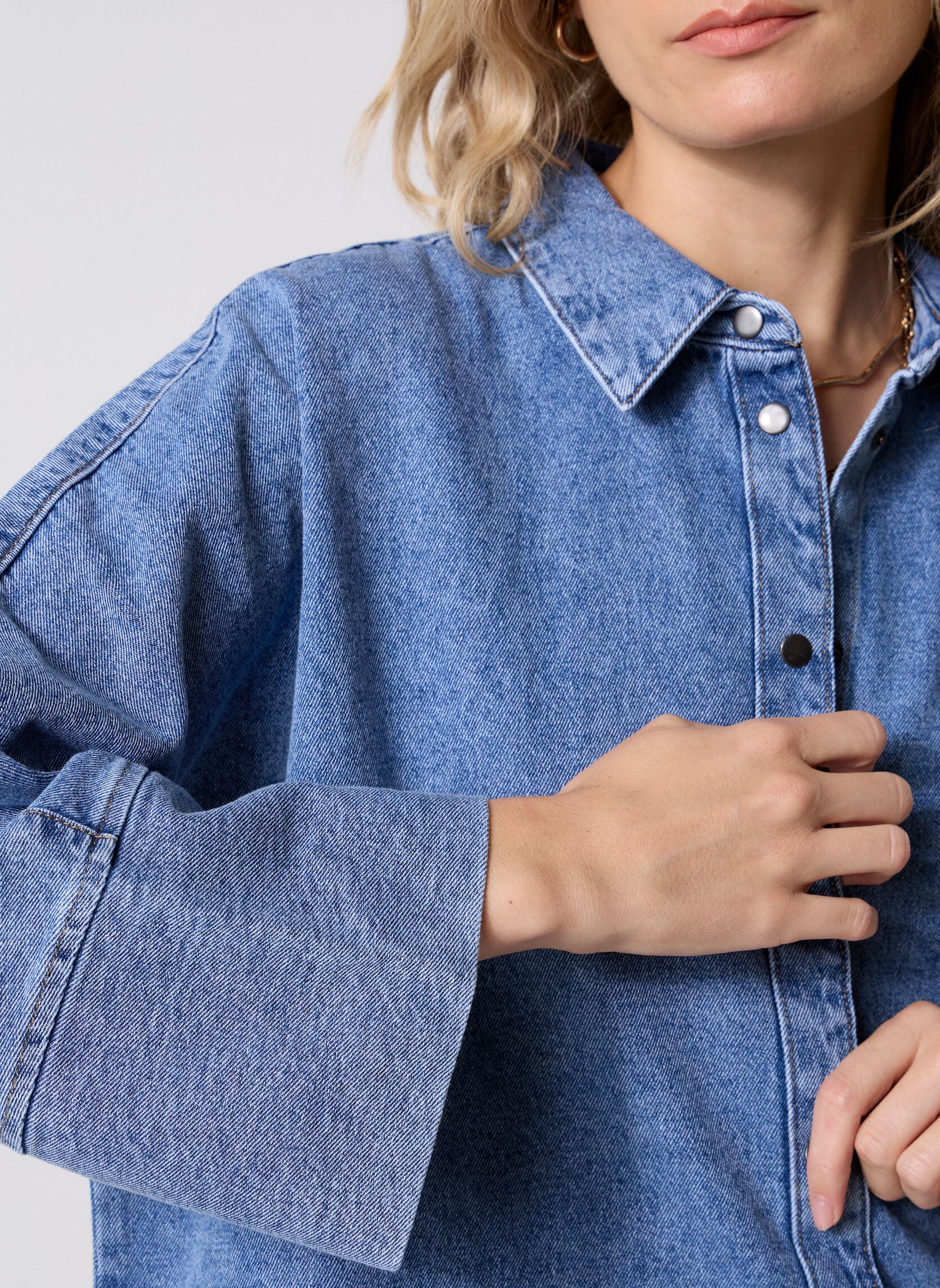 Langarm-Hemden BYKAPUCA DENIM SHIRT - damen blau B-Young Langarm-Hemden BYKAPUCA DENIM SHIRT - damen blau Mid Blue Denim