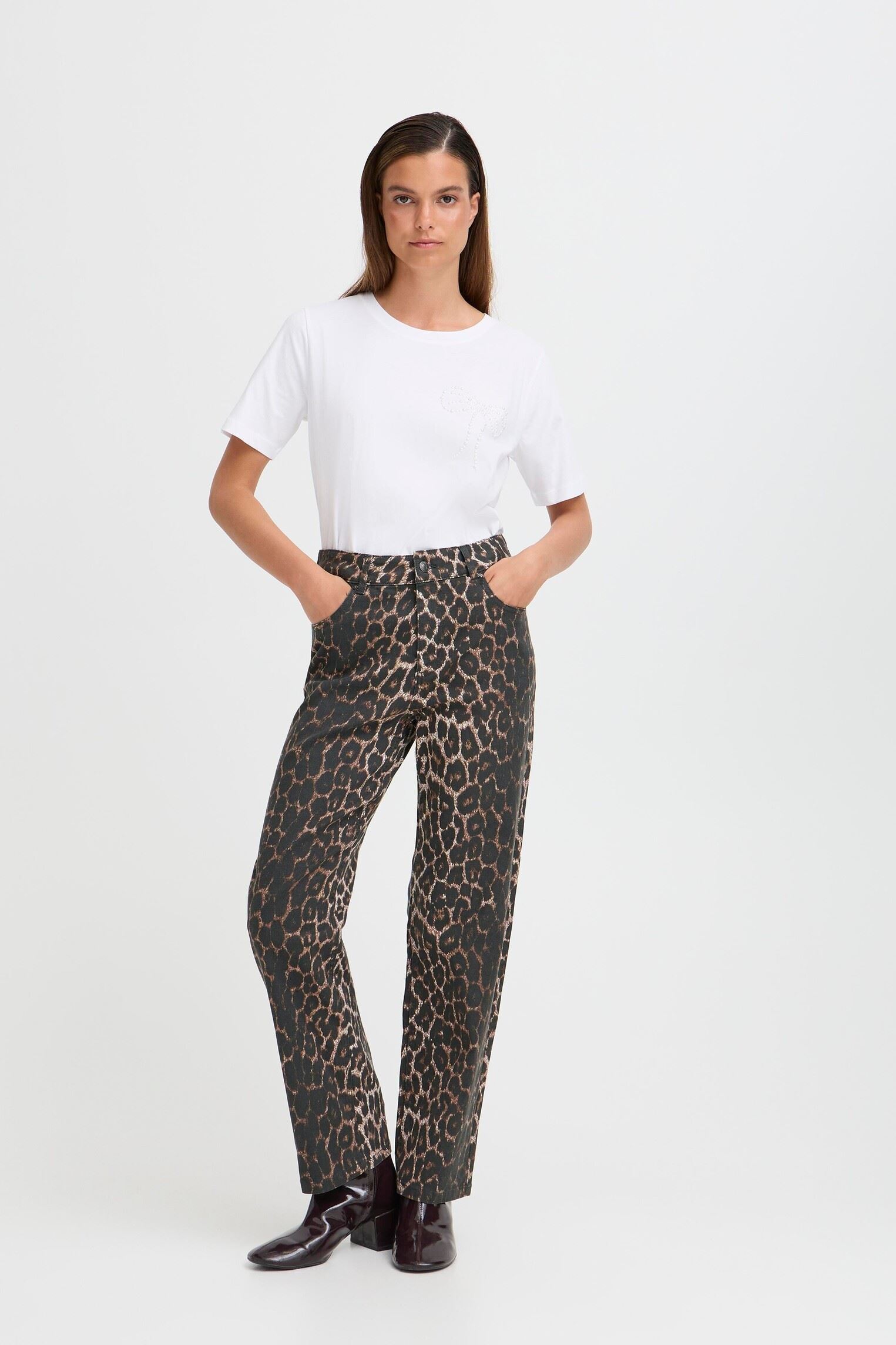 Weite Jeans BYKENNA HW JEANS - damen braun B-Young Weite Jeans BYKENNA HW JEANS - damen braun Denim Leopard Mix