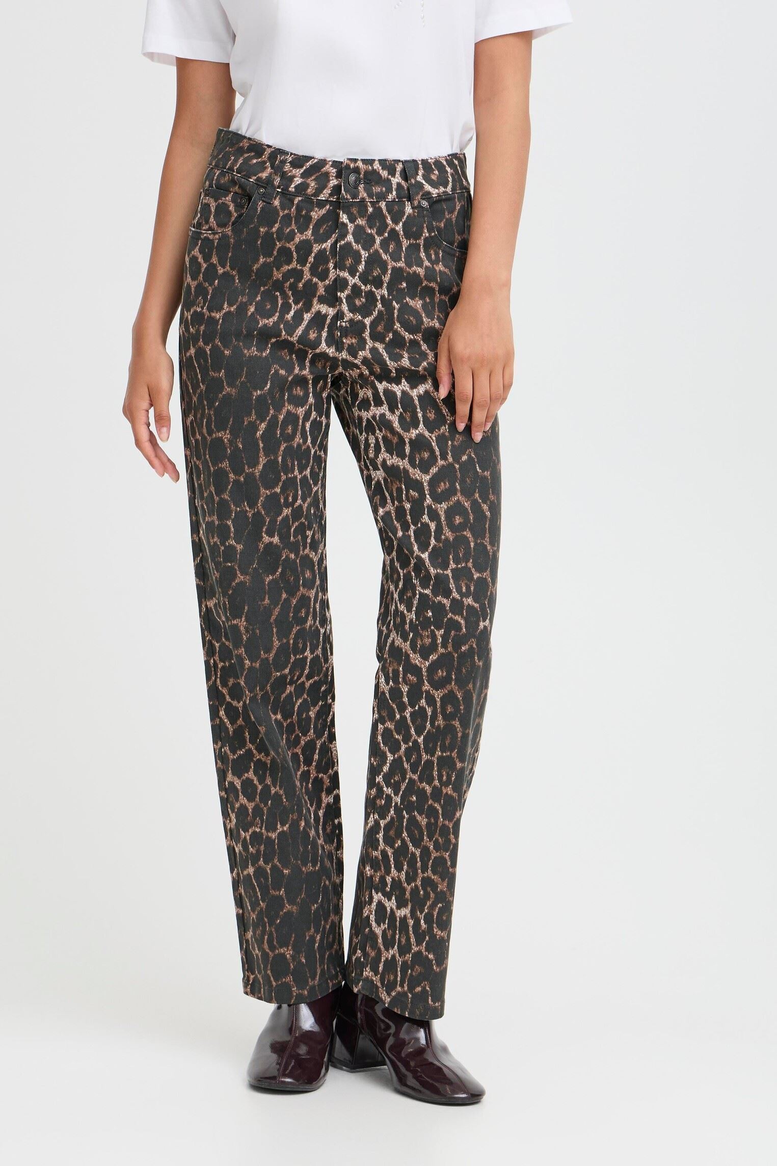 Weite Jeans BYKENNA HW JEANS - damen braun B-Young Weite Jeans BYKENNA HW JEANS - damen braun Denim Leopard Mix