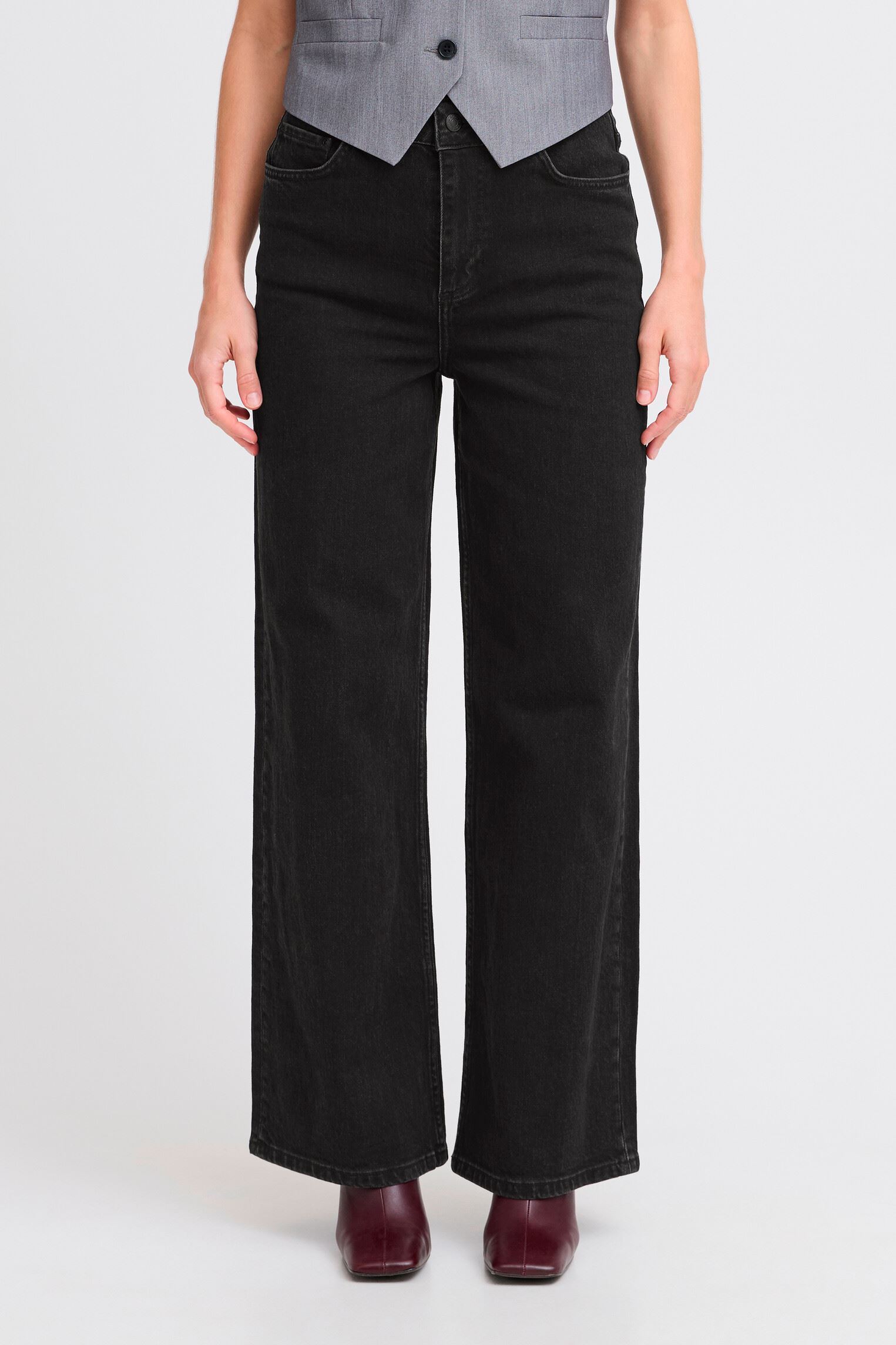 Wijde jeans / Flared Jeans BYLARA WIDE JEANS - dames zwart B-Young Wijde jeans / Flared Jeans BYLARA WIDE JEANS - dames zwart Black Denim