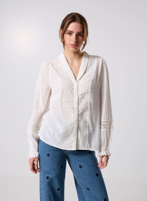 B-Young Blouses met lange mouwen BYJUNIAN LACE SHIRT - dames wit