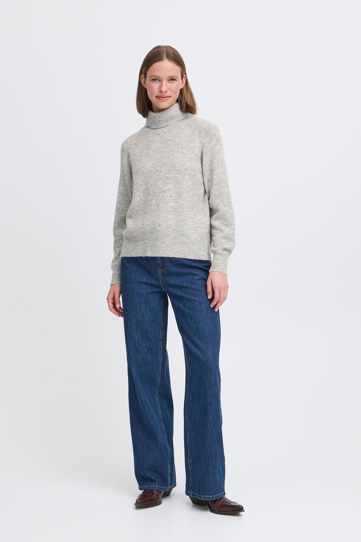 Pulls BYMONNA ROLLNECK femme gris B-Young Pulls BYMONNA ROLLNECK femme gris Mid Grey Melange