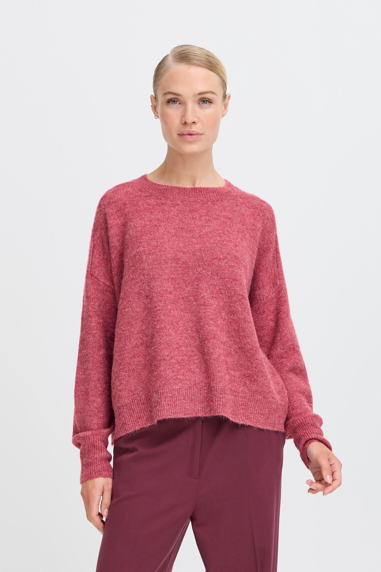 Pulls BYMONNA JUMPER femme rose B-Young Pulls BYMONNA JUMPER femme rose Roan Rouge Melange