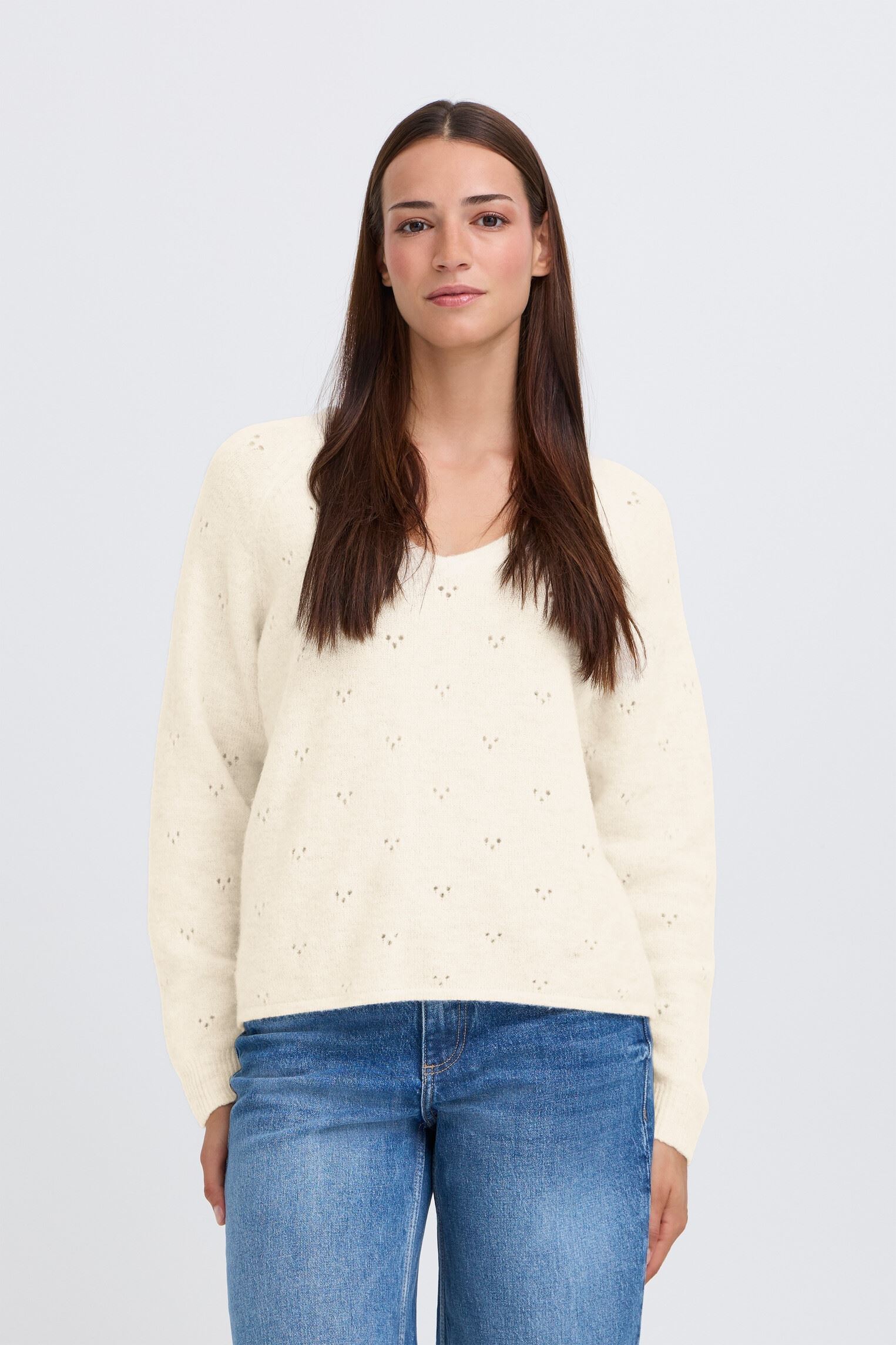 Pulls BYMONNA VNECK JUMPER - femme beige B-Young Pulls BYMONNA VNECK JUMPER - femme beige BIRCH MELANGE