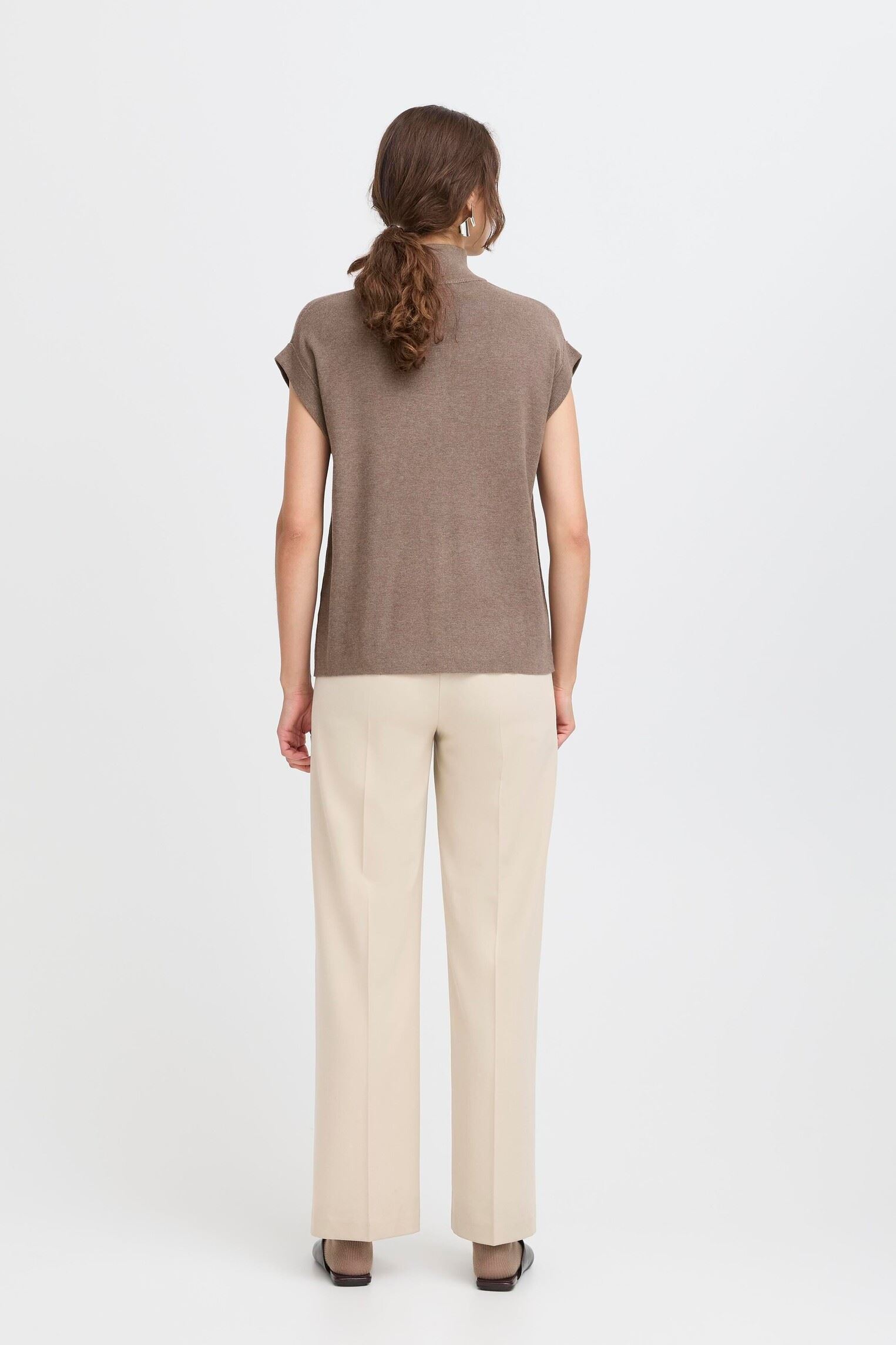 Pullover BYMMORLA ZIPPER VEST - damen braun B-Young Pullover BYMMORLA ZIPPER VEST - damen braun Walnut Melange