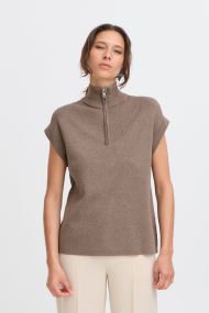 Pullover BYMMORLA ZIPPER VEST - damen braun
