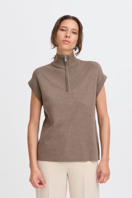 B-Young Pullover BYMMORLA ZIPPER VEST - damen braun