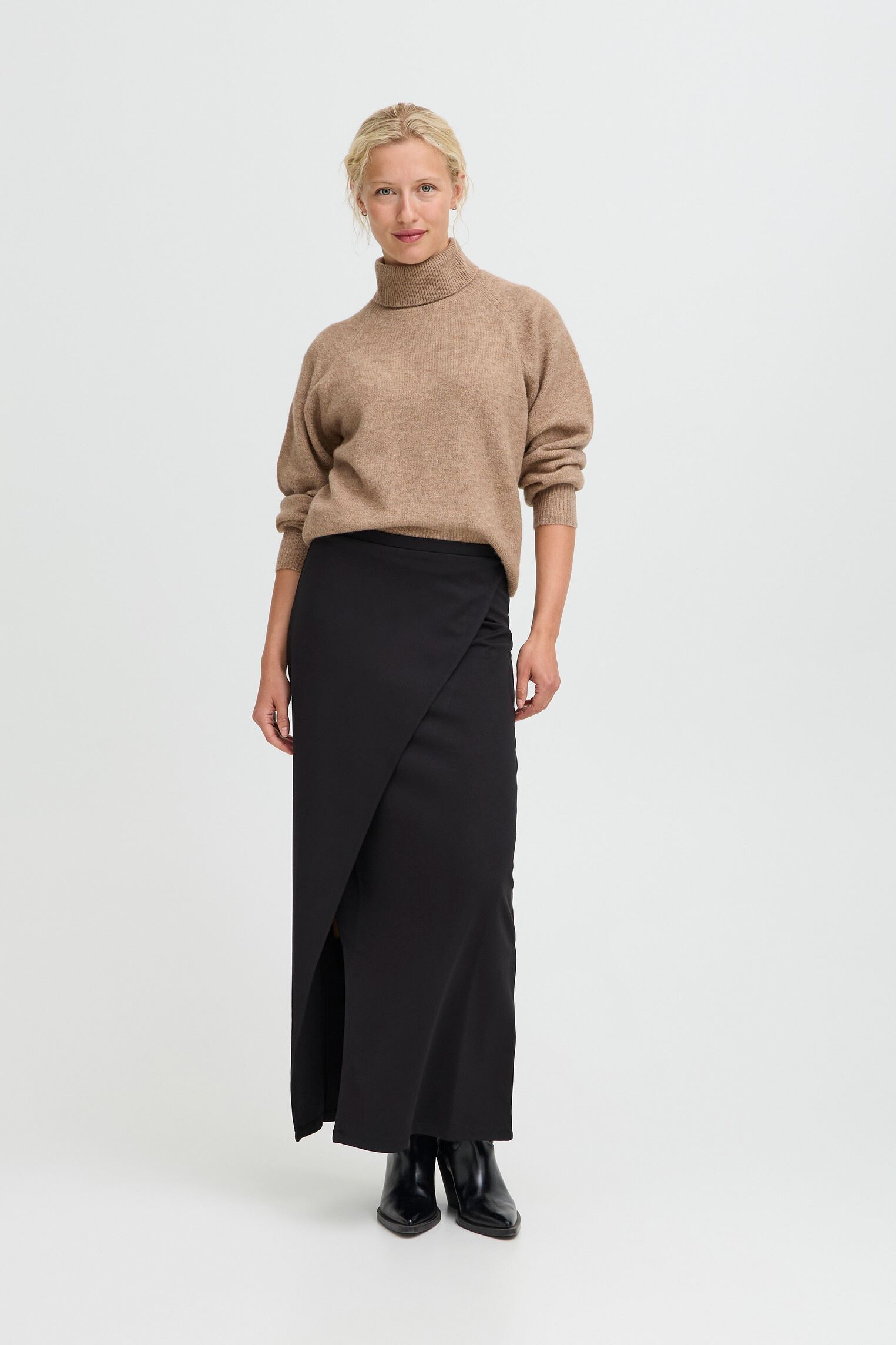 Midi-Röcke BYRAINE SKIRT - damen schwarz B-Young Midi-Röcke BYRAINE SKIRT - damen schwarz Black