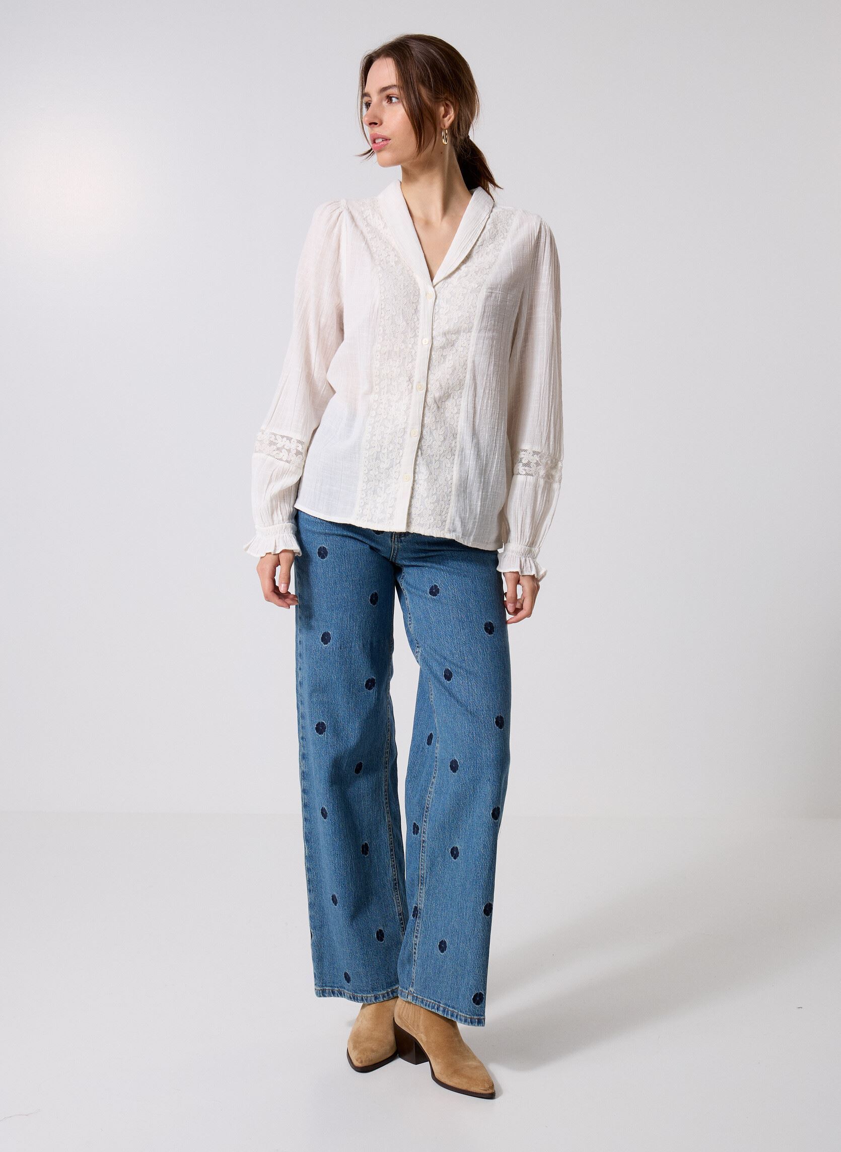 Jeans large BYKENDA JEANS femme bleu B-Young Jeans large BYKENDA JEANS femme bleu Mid Blue Denim