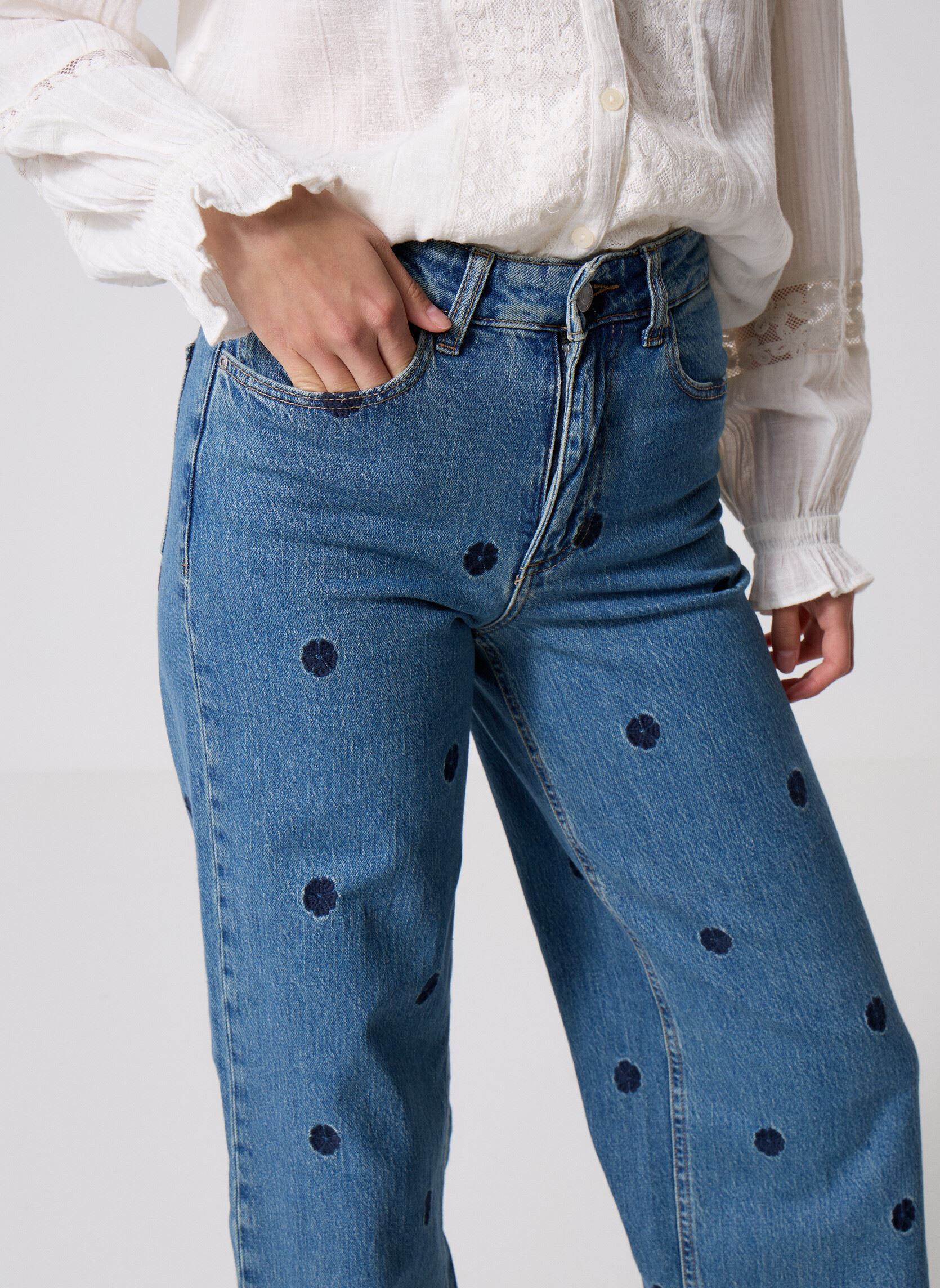 Jeans large BYKENDA JEANS femme bleu B-Young Jeans large BYKENDA JEANS femme bleu Mid Blue Denim