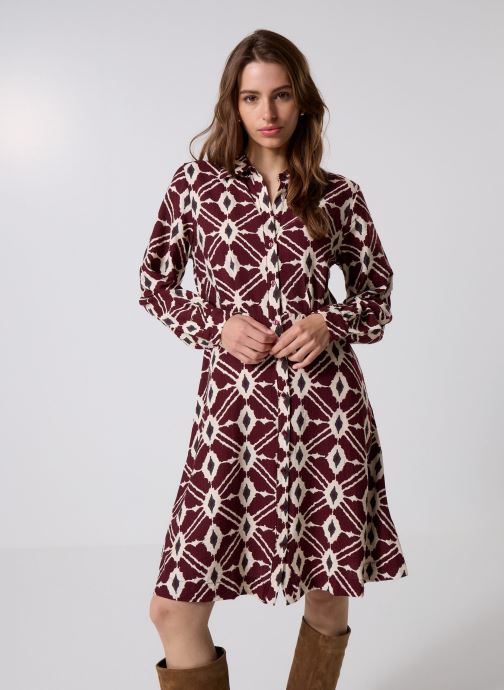 B-Young Robes BYIKAIA SHIRT DRESS femme rouge