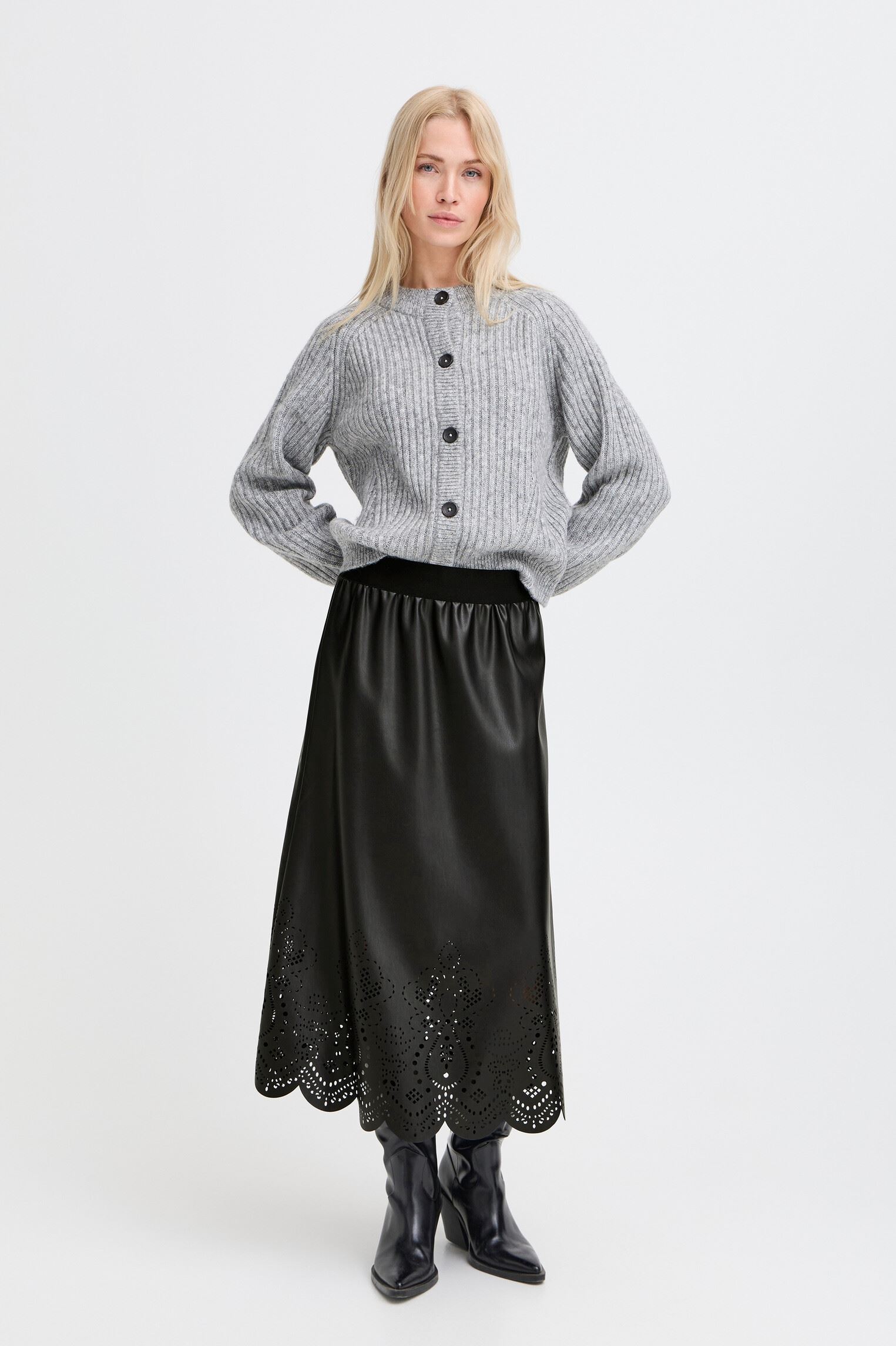 Midi-Röcke BYDENSIO SKIRT damen schwarz B-Young Midi-Röcke BYDENSIO SKIRT damen schwarz Meteorite