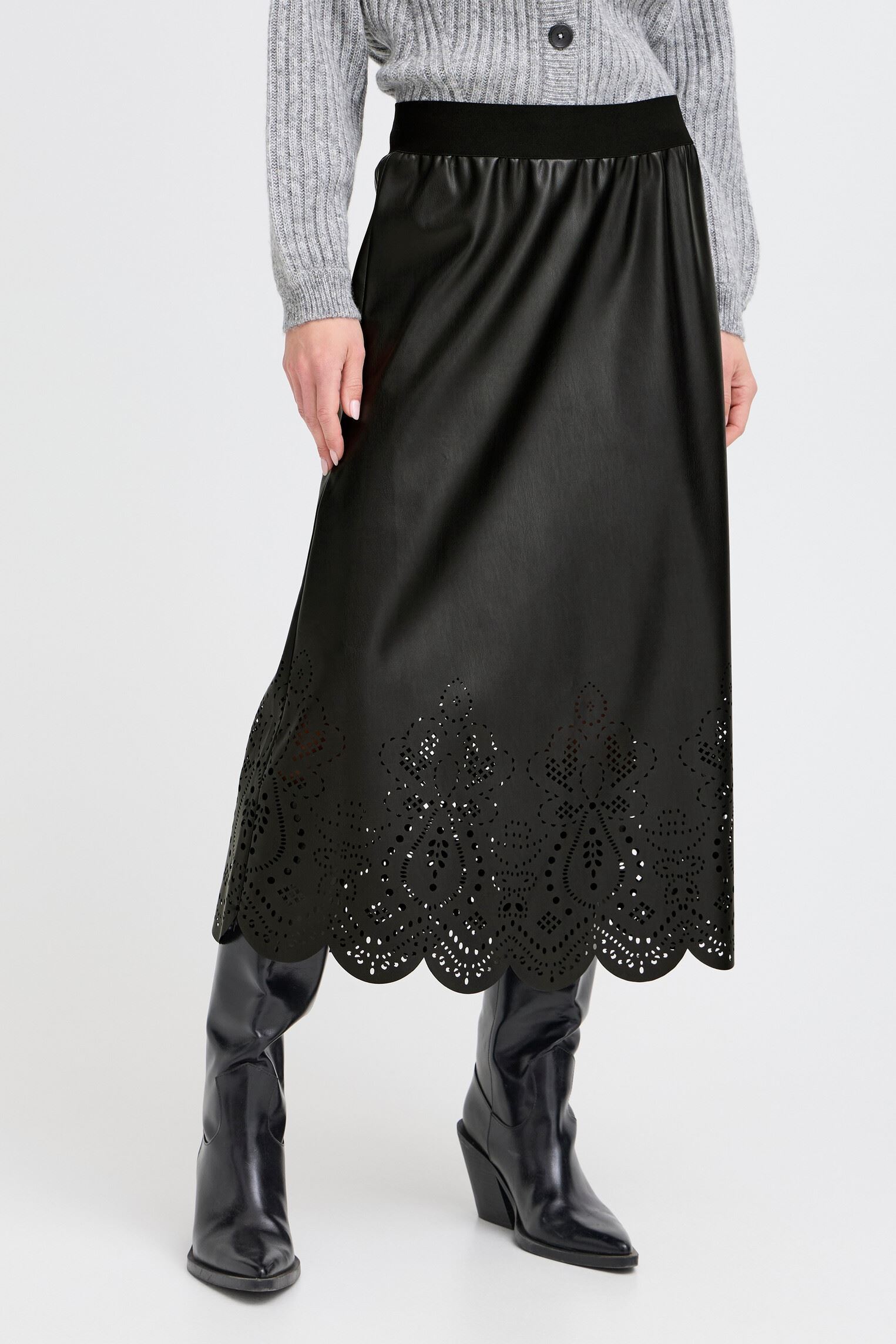 Midi-Röcke BYDENSIO SKIRT damen schwarz B-Young Midi-Röcke BYDENSIO SKIRT damen schwarz Meteorite