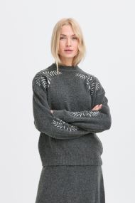 Pulls BYMAGGE EMB JUMPER femme gris