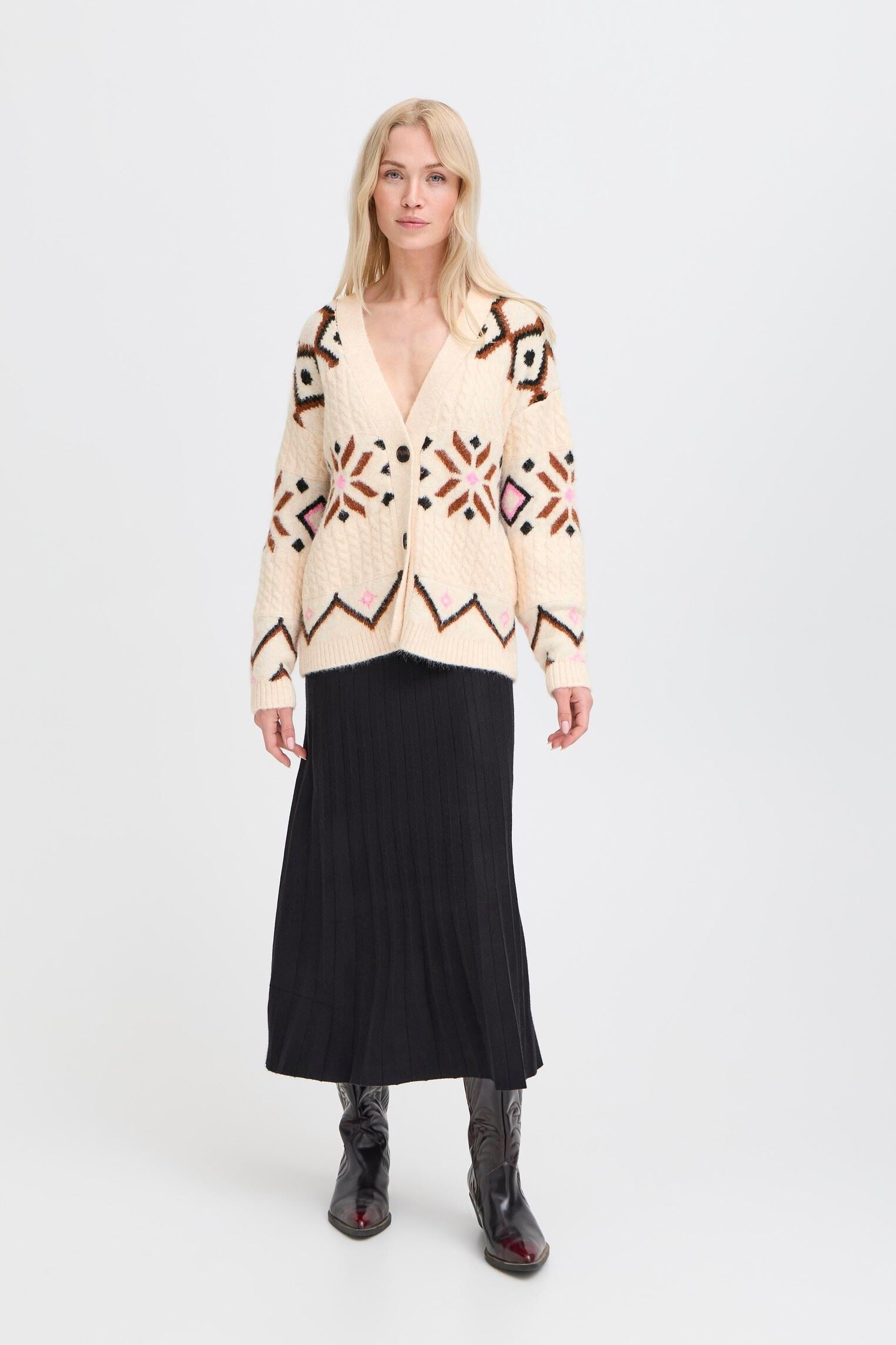 Vesten BYMELPA CARDIGAN dames beige B-Young Vesten BYMELPA CARDIGAN dames beige BIRCH MELANGE