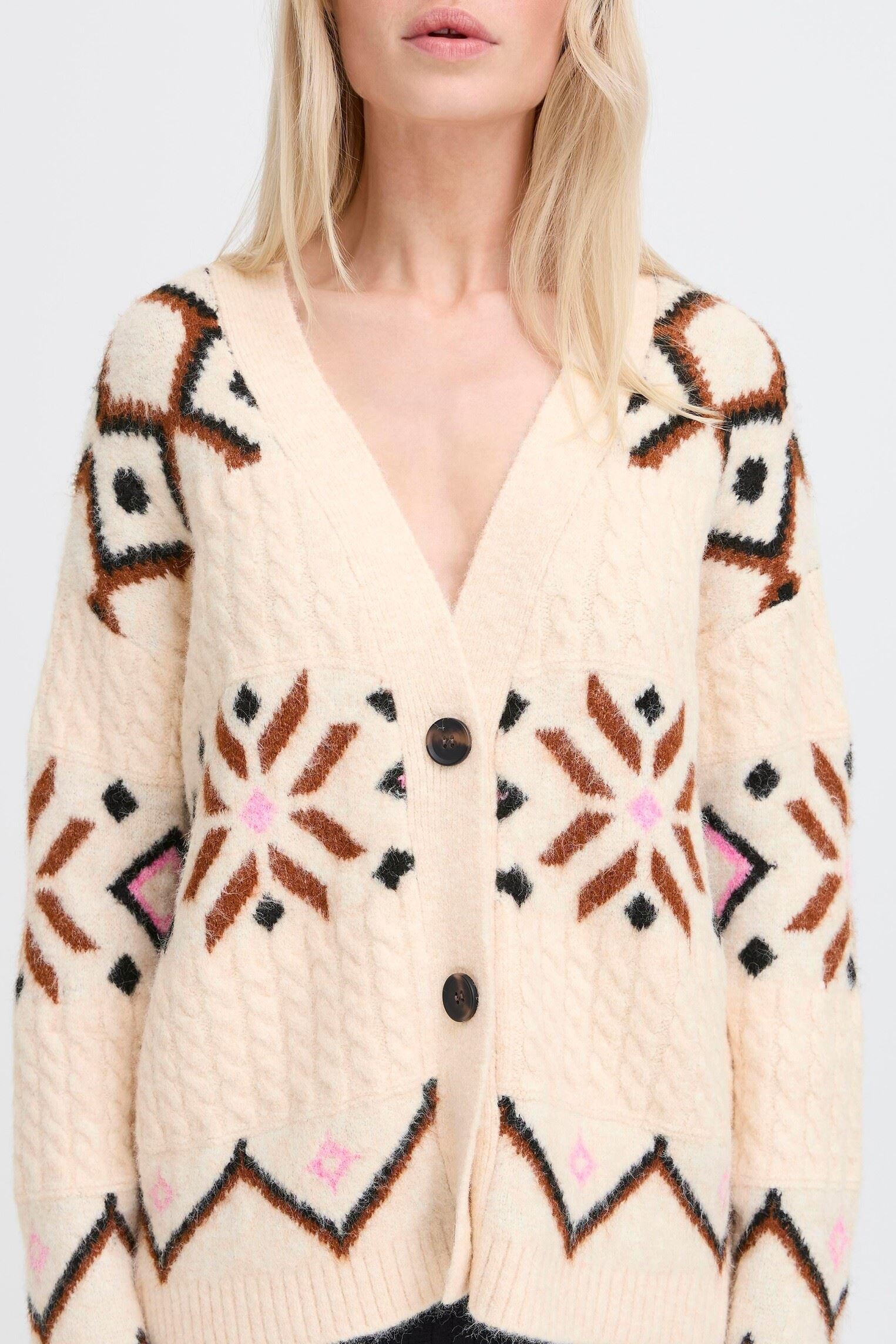 Vesten BYMELPA CARDIGAN dames beige B-Young Vesten BYMELPA CARDIGAN dames beige BIRCH MELANGE