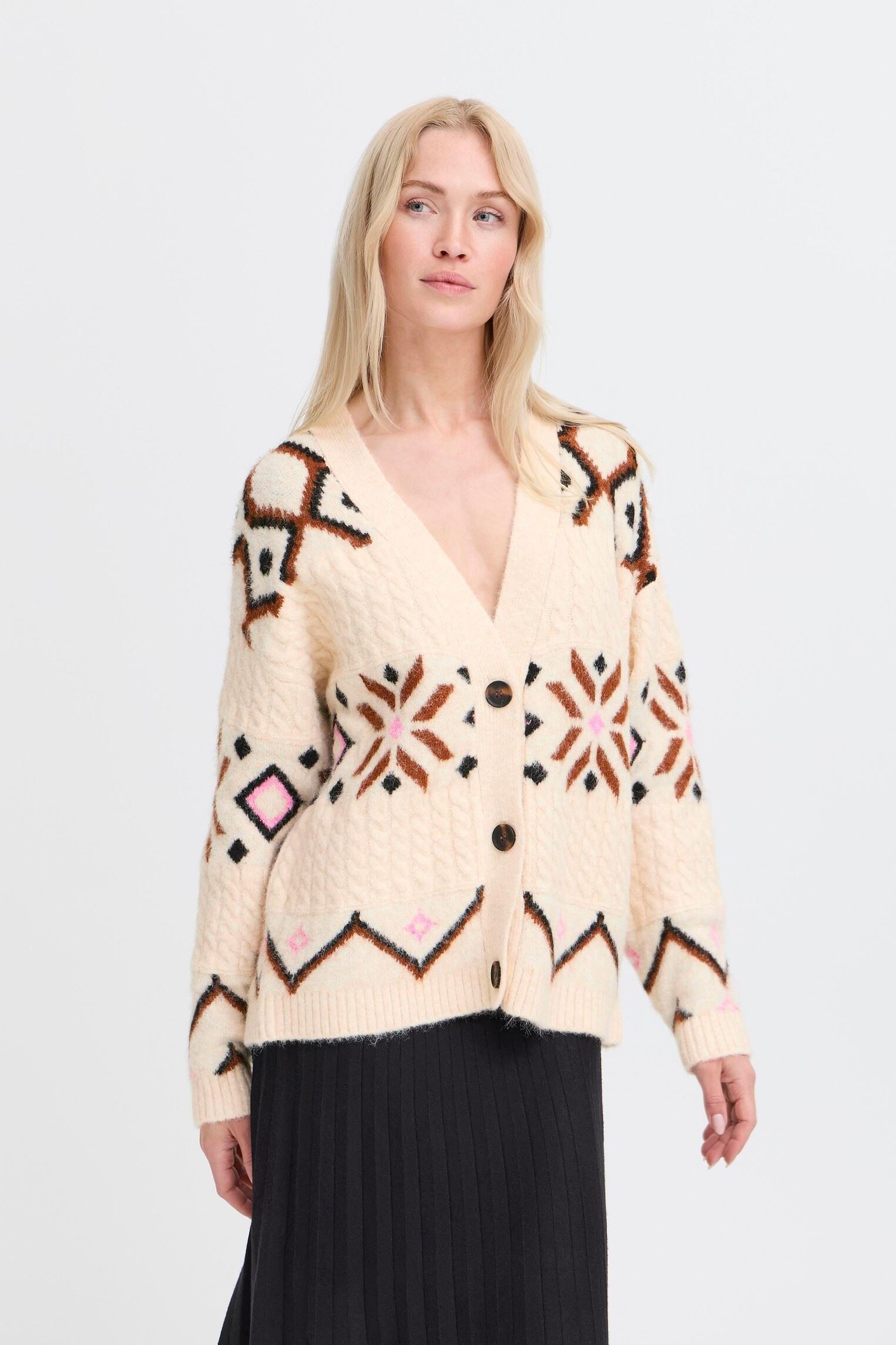Vesten BYMELPA CARDIGAN dames beige B-Young Vesten BYMELPA CARDIGAN dames beige BIRCH MELANGE