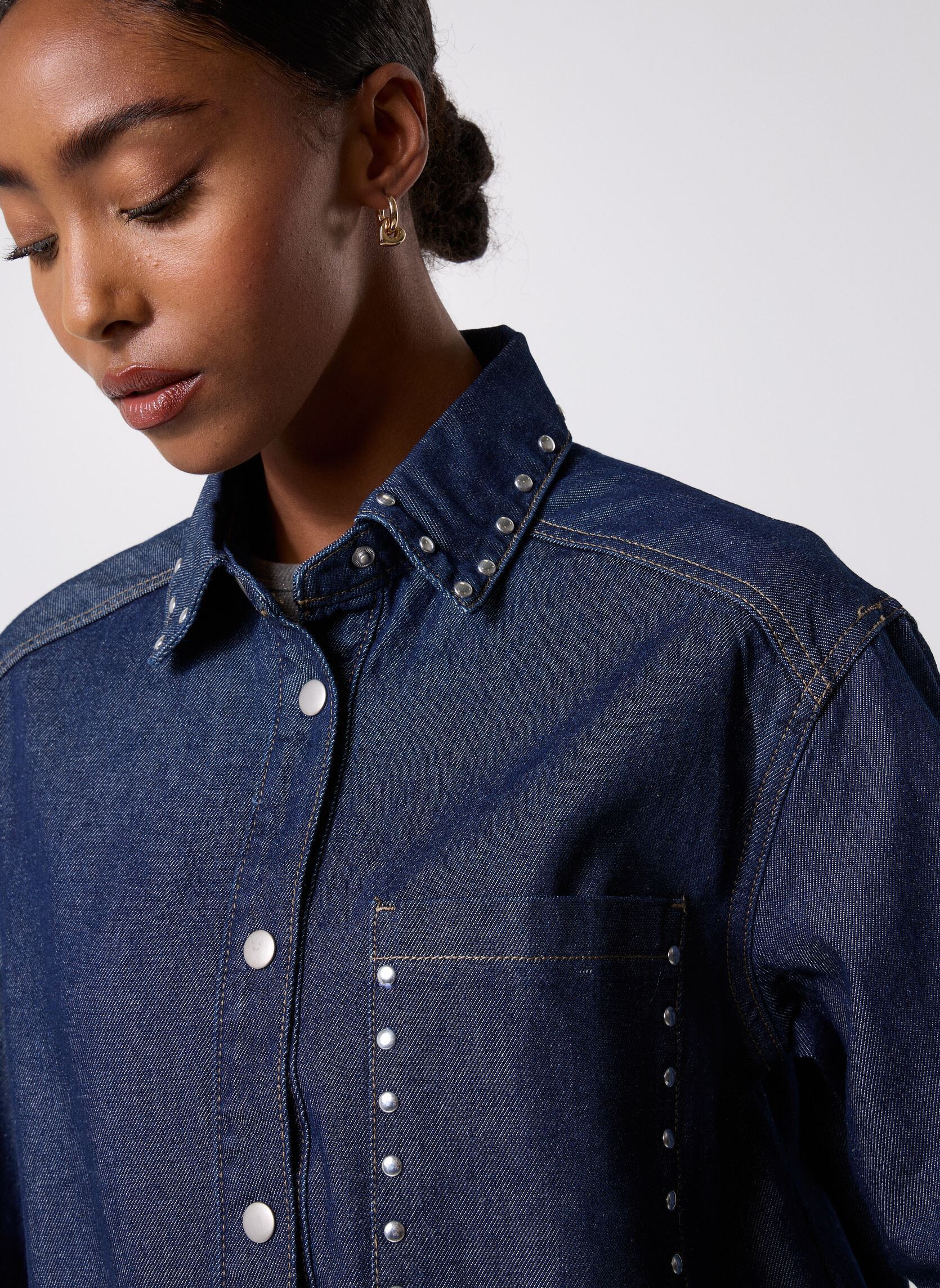Langarm-Hemden BYKAYJA SHIRT damen blau B-Young Langarm-Hemden BYKAYJA SHIRT damen blau Dark Blue Denim