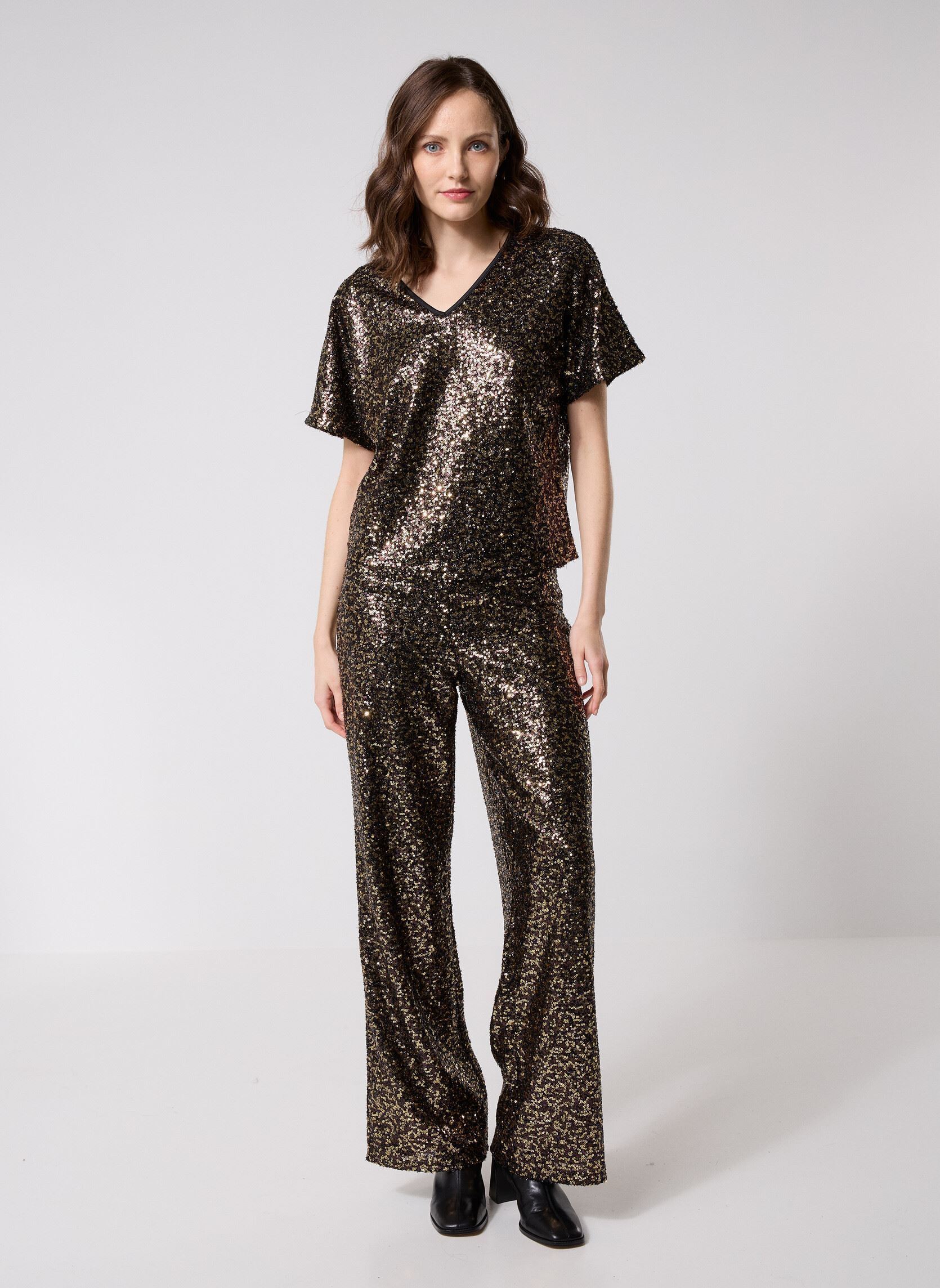 Wijde broeken BYPAMMA PANTS dames zwart B-Young Wijde broeken BYPAMMA PANTS dames zwart Meteorite