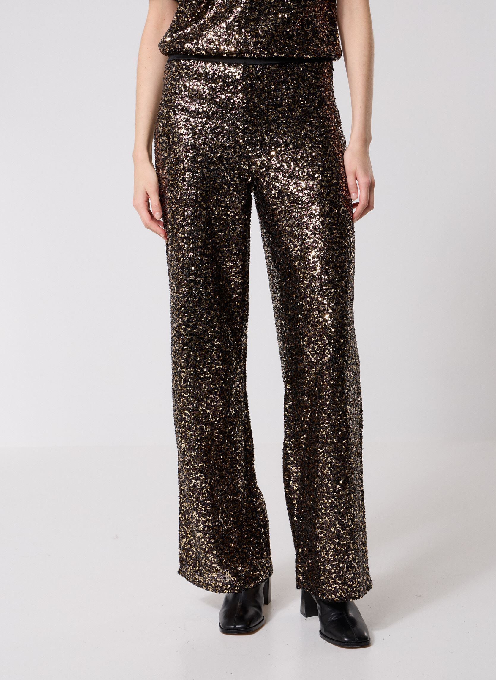 Wijde broeken BYPAMMA PANTS dames zwart B-Young Wijde broeken BYPAMMA PANTS dames zwart Meteorite