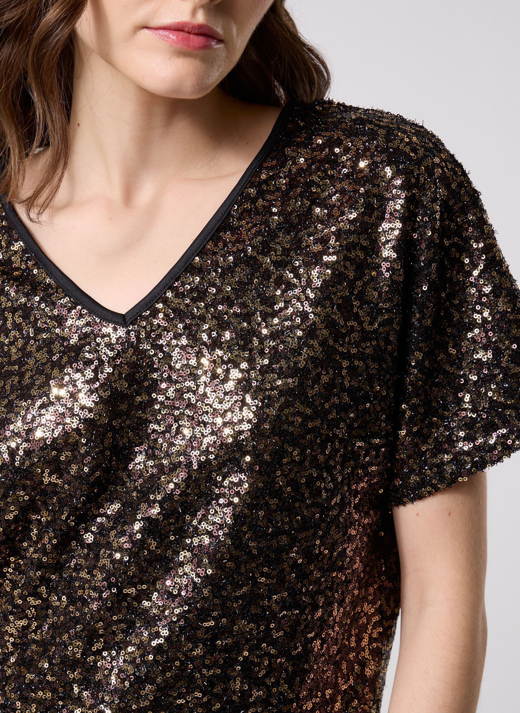 Kurzarm-T-Shirts BYPAMMA BLOUSE damen schwarz B-Young Kurzarm-T-Shirts BYPAMMA BLOUSE damen schwarz Meteorite