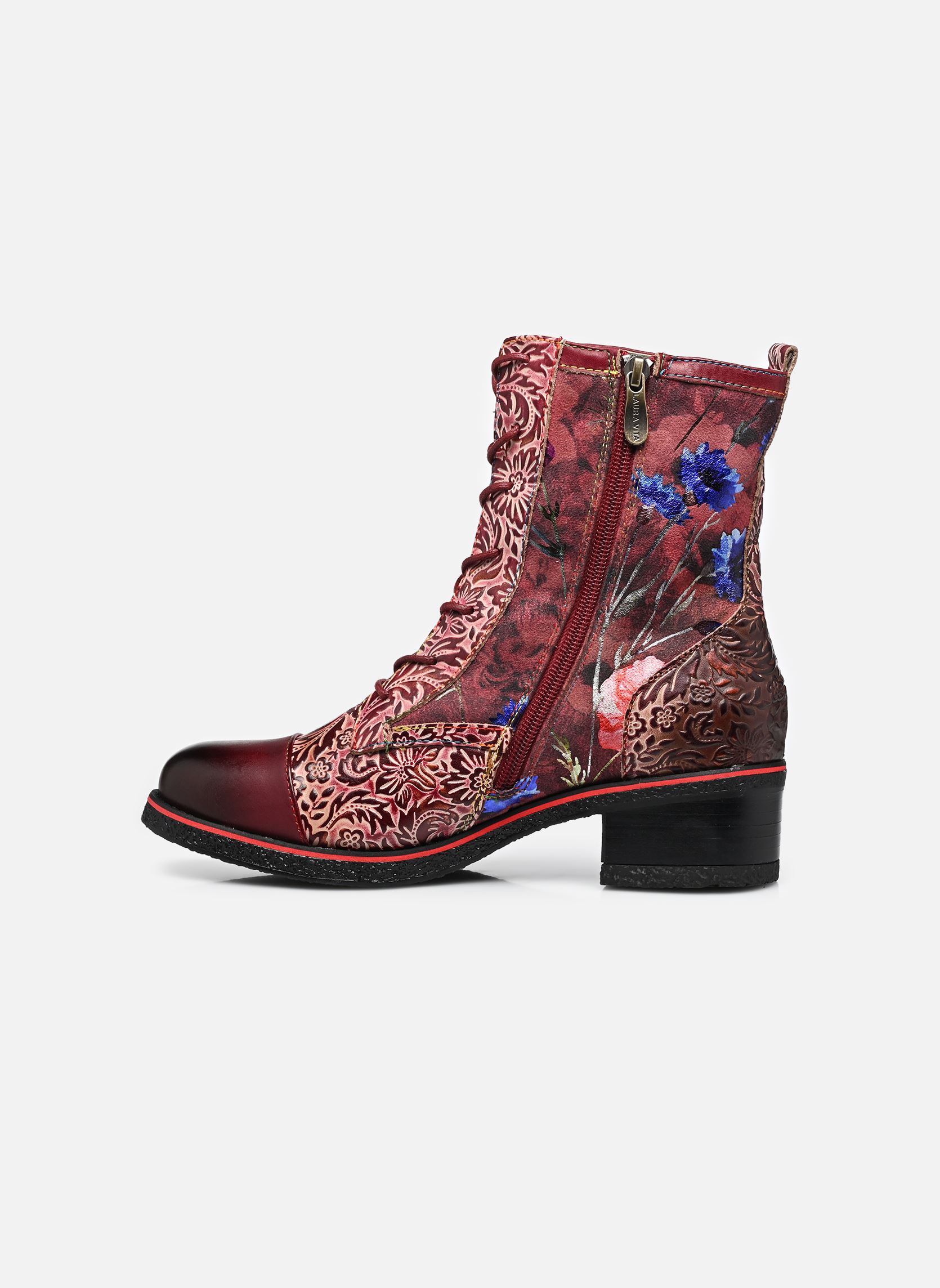 Bottines à lacets RACHELEO 04 femme rouge Laura Vita Bottines à lacets RACHELEO 04 femme rouge GRENAT
