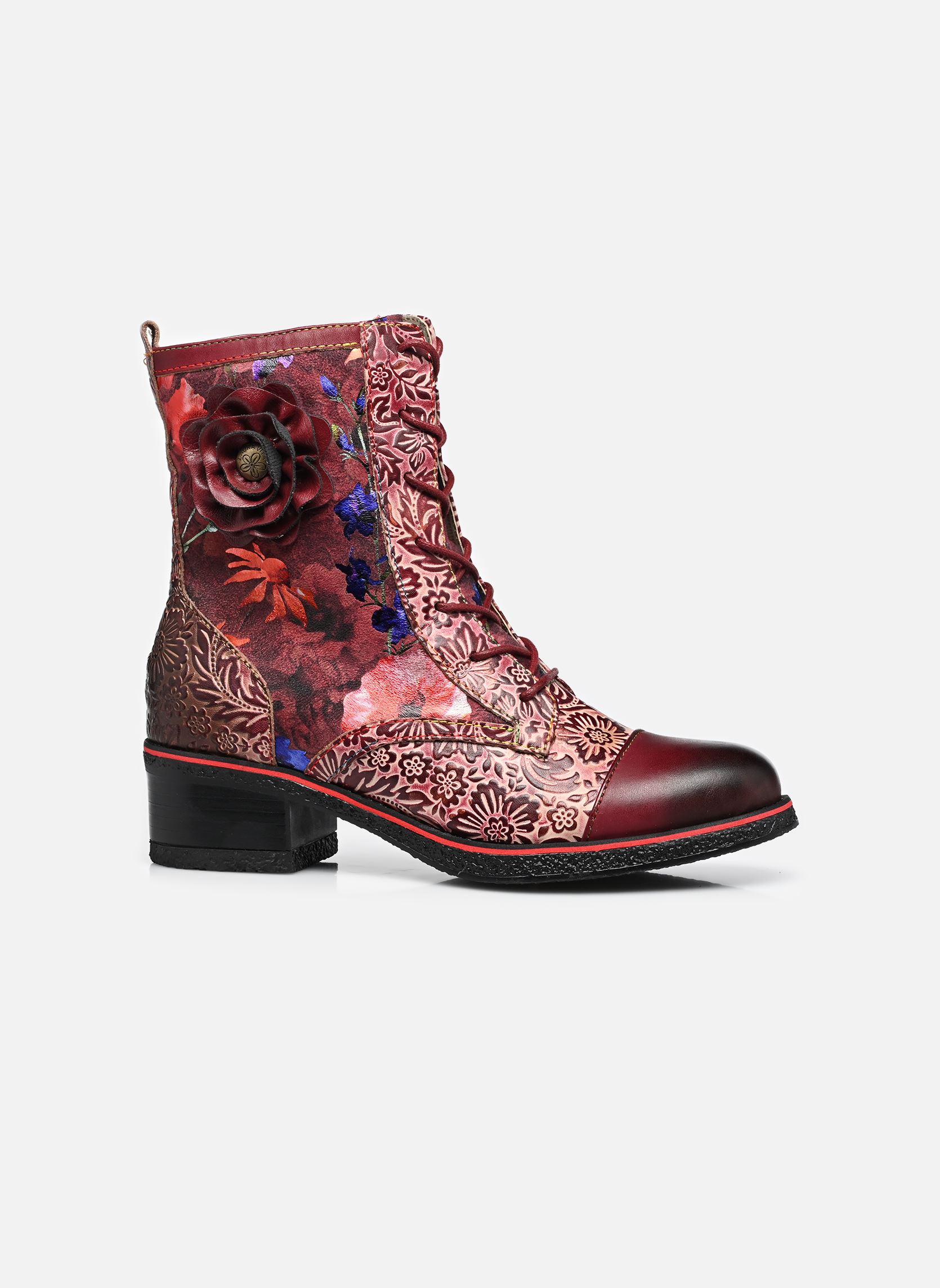 Bottines à lacets RACHELEO 04 femme rouge Laura Vita Bottines à lacets RACHELEO 04 femme rouge GRENAT