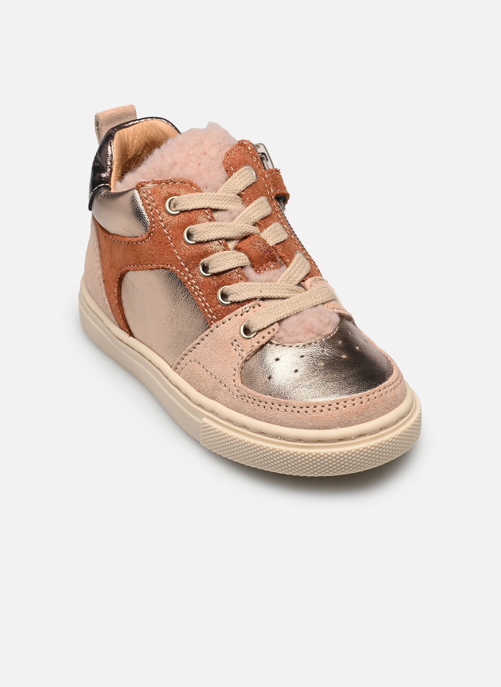 Baskets basses Arielle fille rose Babybotte Baskets basses Arielle fille rose PLATINE
