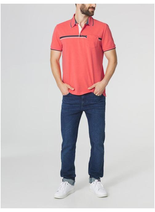 TBS Polos Polo manches courtes KAMALPOL NAVY homme rouge