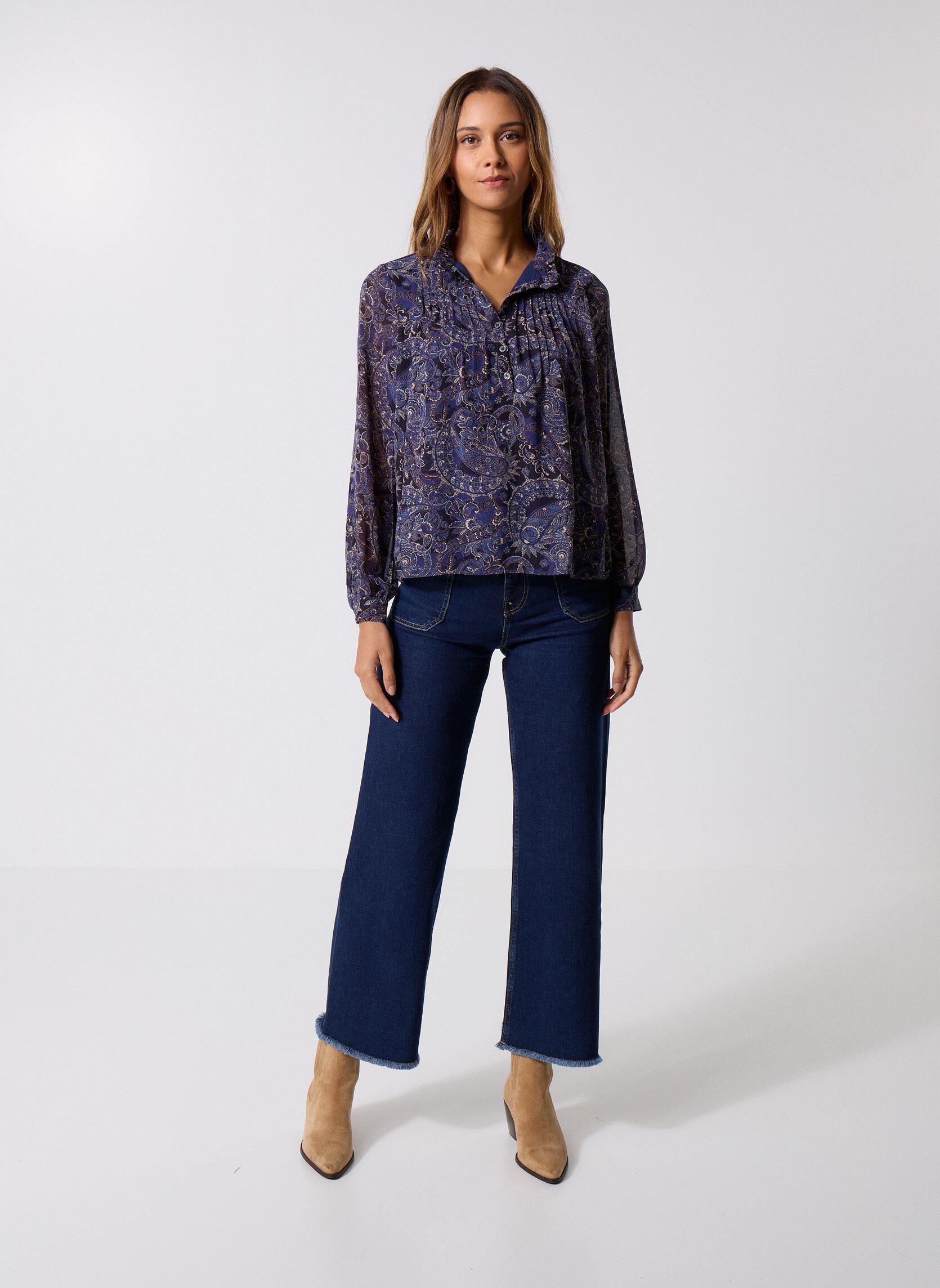 Blouses met lange mouwen Zehra 78414 dames blauw ARTLOVE Blouses met lange mouwen Zehra 78414 dames blauw BLUE
