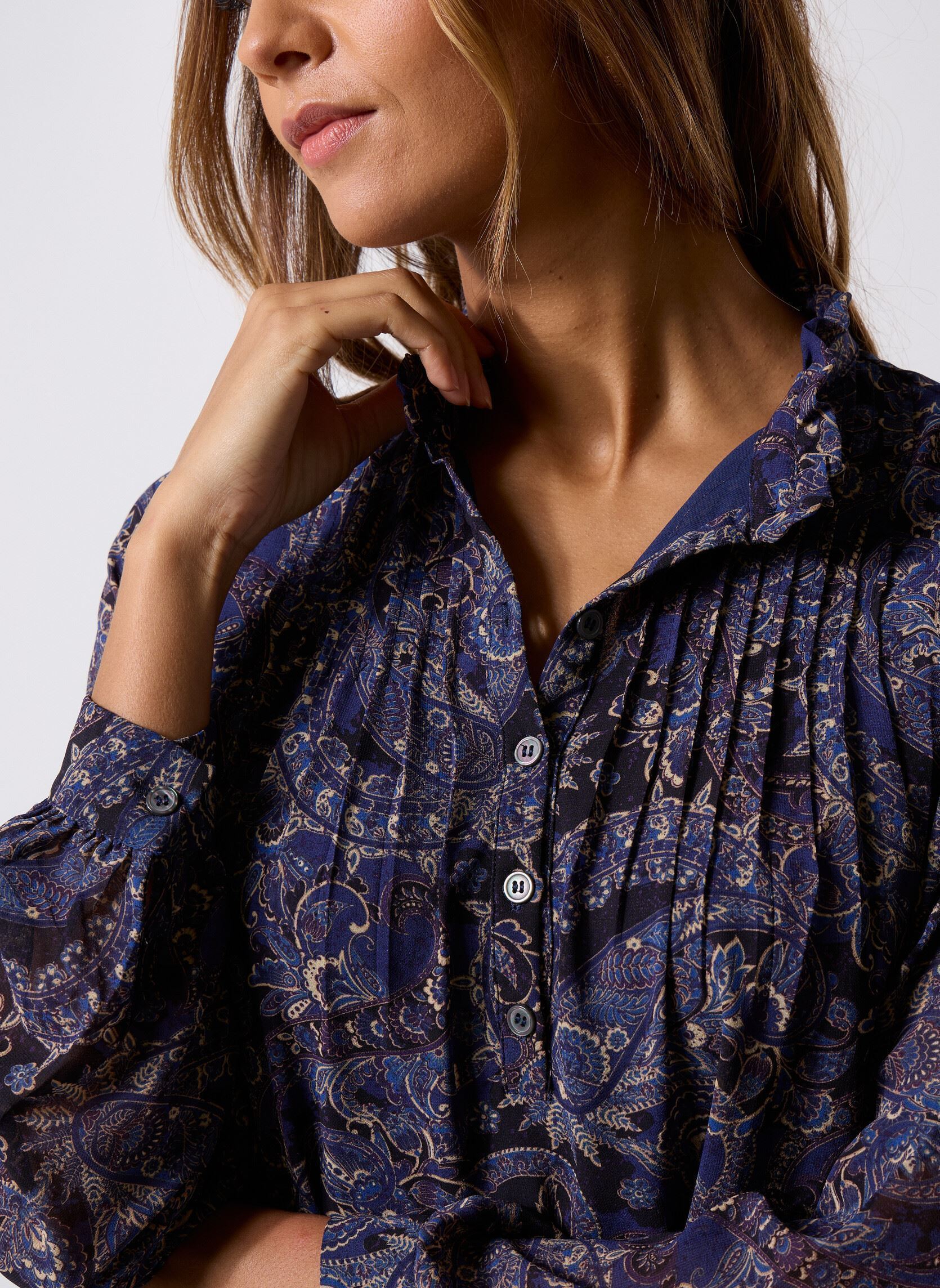 Blouses met lange mouwen Zehra 78414 dames blauw ARTLOVE Blouses met lange mouwen Zehra 78414 dames blauw BLUE