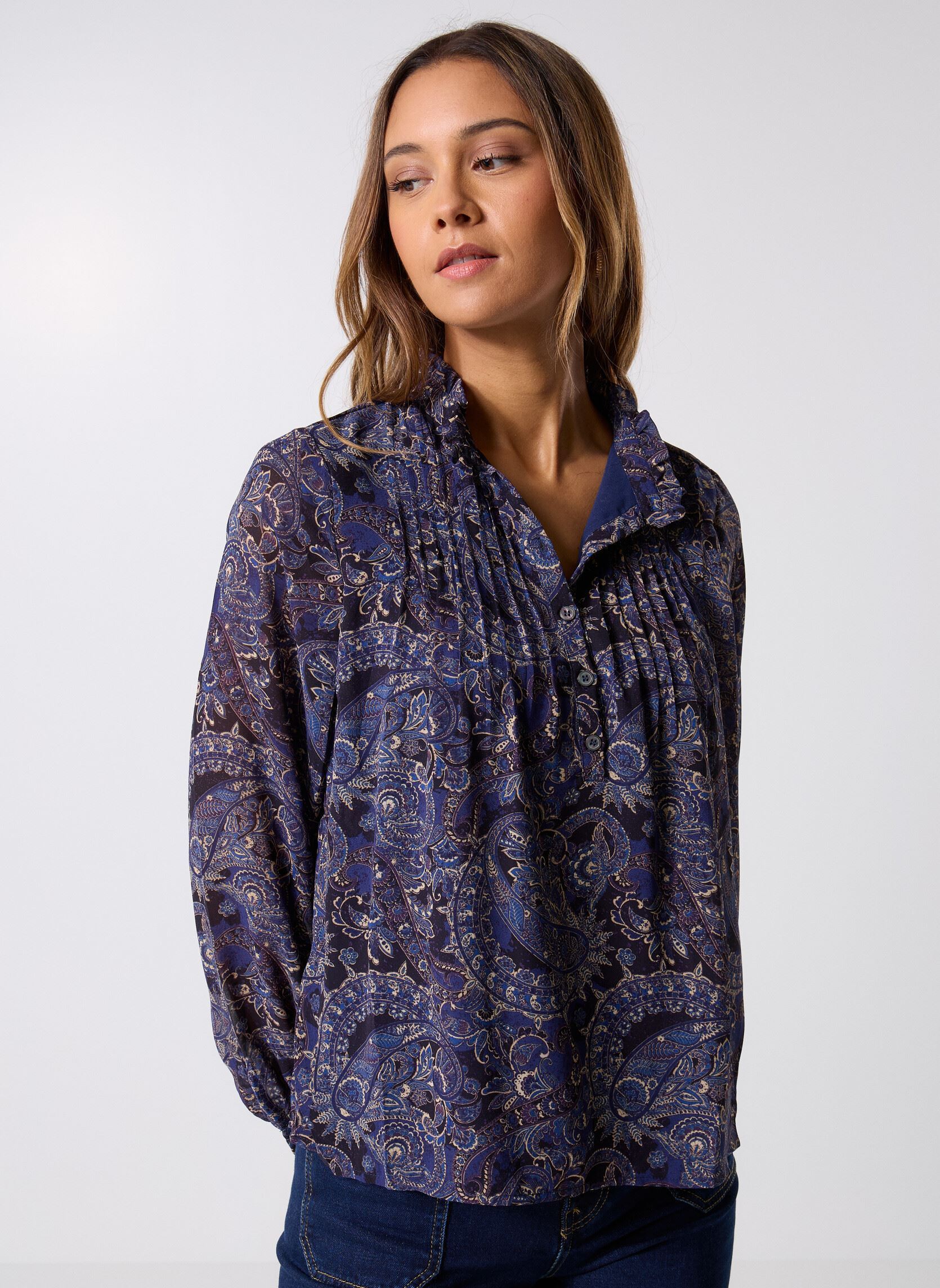 Blouses met lange mouwen Zehra 78414 dames blauw ARTLOVE Blouses met lange mouwen Zehra 78414 dames blauw BLUE