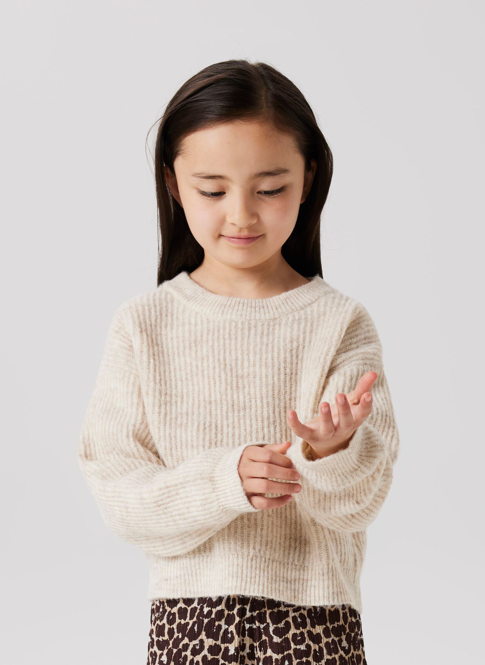 Pulls Nkfholly Ls Boxy Short Knit Noos fille beige Name it Pulls Nkfholly Ls Boxy Short Knit Noos fille beige PURE CASHMERE